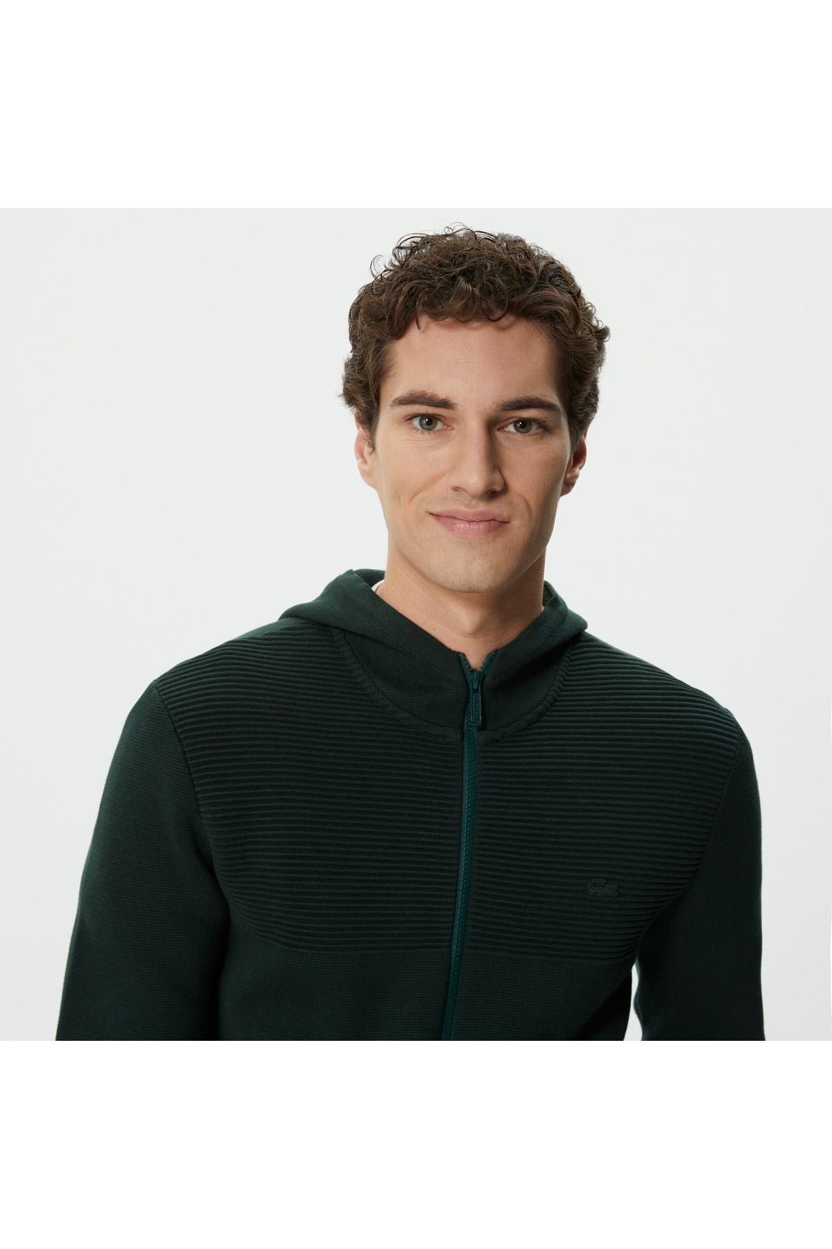 پلیور سبز مردانه آستین بلند و مناسب تریکو تیره Lacoste