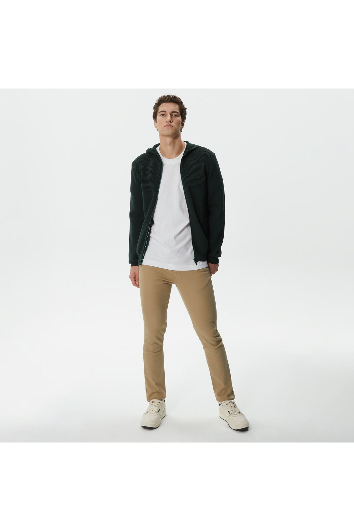 پلیور سبز مردانه آستین بلند و مناسب تریکو تیره Lacoste
