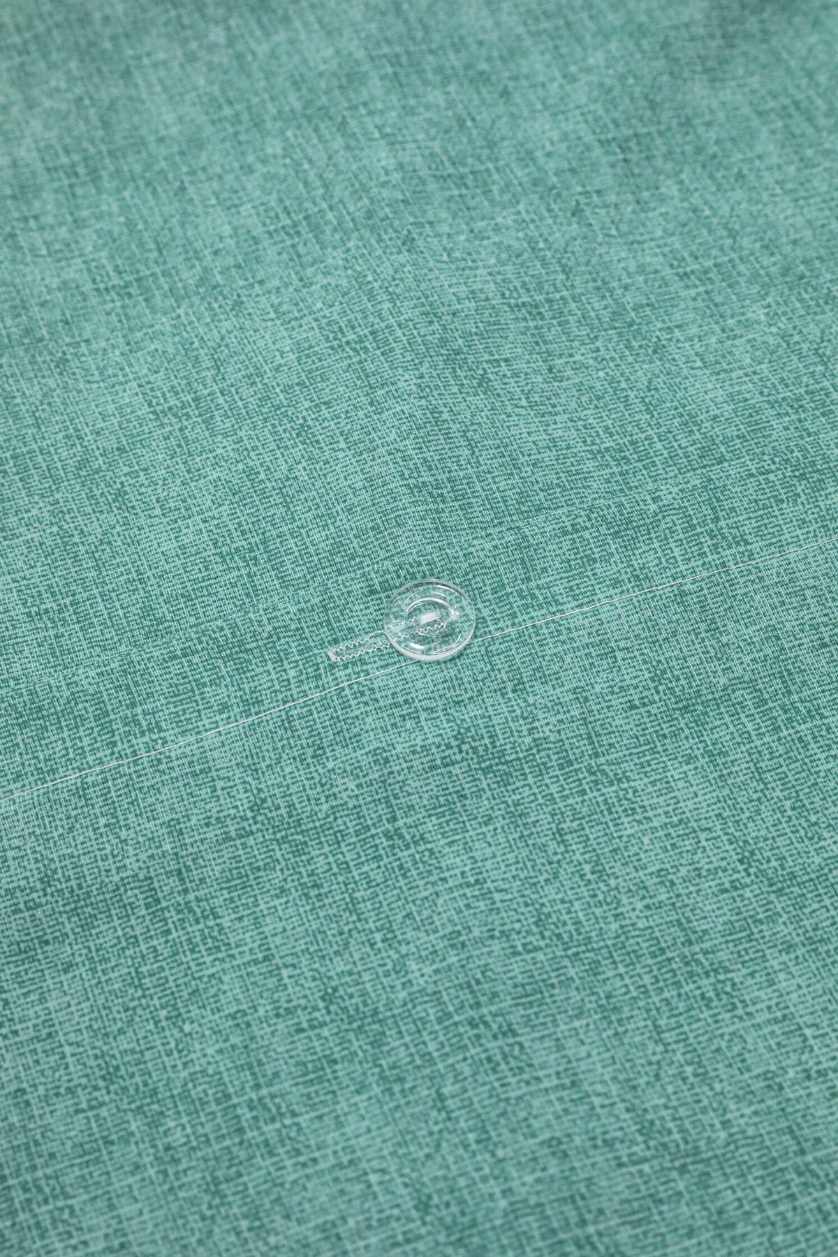 FAVORA-Cotton Ranforce Buttoned Single Duvet Set - Mint Green 3