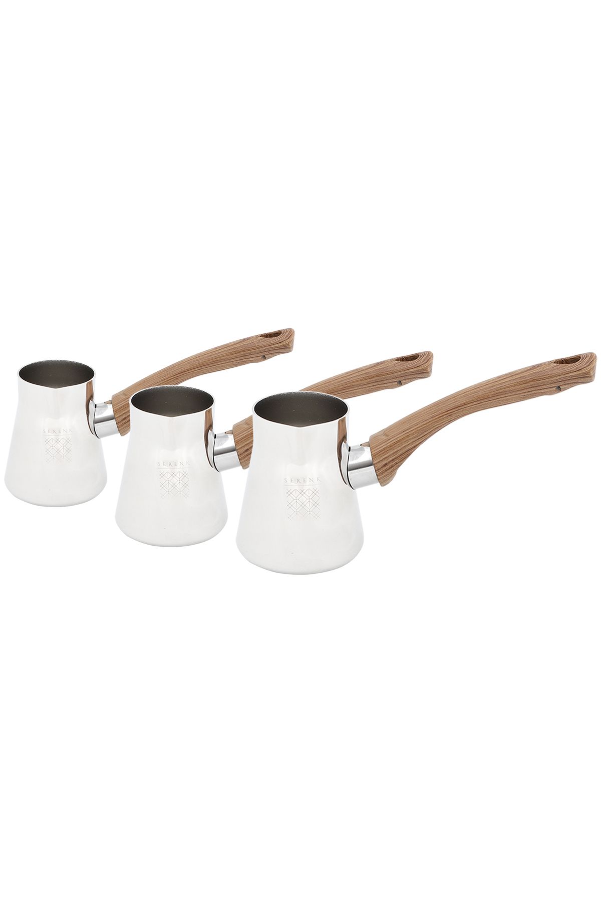 Serenk-Definition Türkische Kaffeekanne Set, Mokkakanne Aus Edelstahl, Made In Türkiye 2