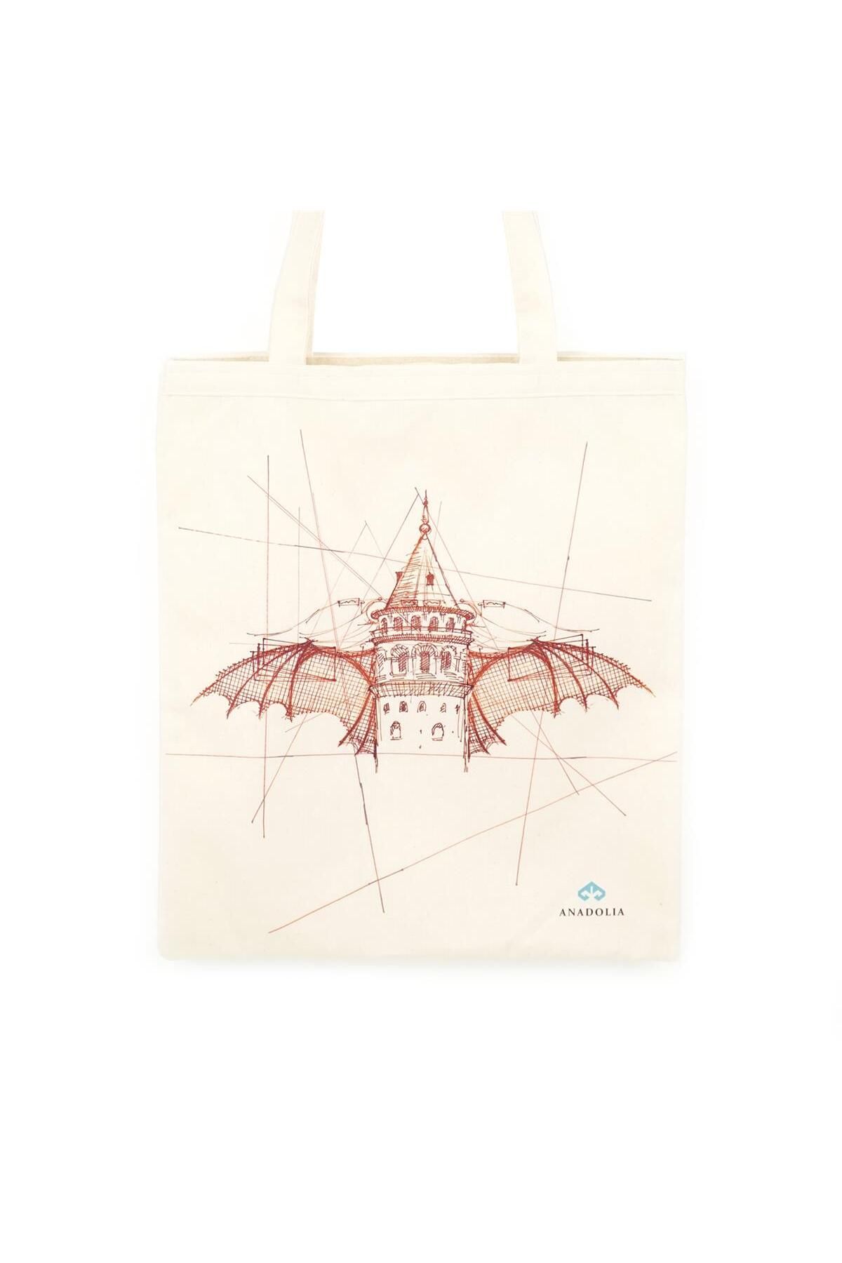 Anadolia-Galata Tower Raw Cloth Winged Bag 2