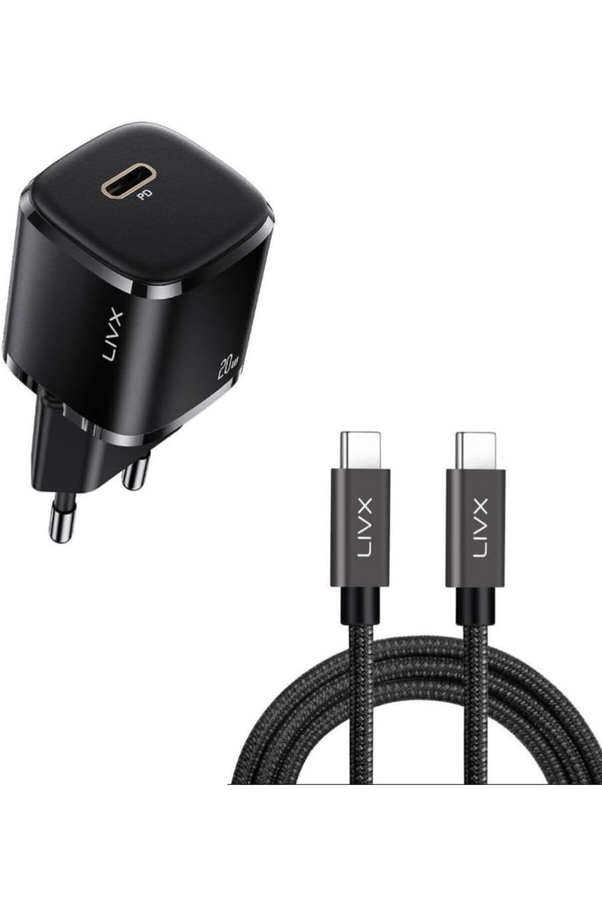 STOREMAX efshopx Rapid 20W USB-C Mini PD Hızlı Şarj Cihazı Güç Adaptörü ve 2 Metre Hızlı Şarj ve D