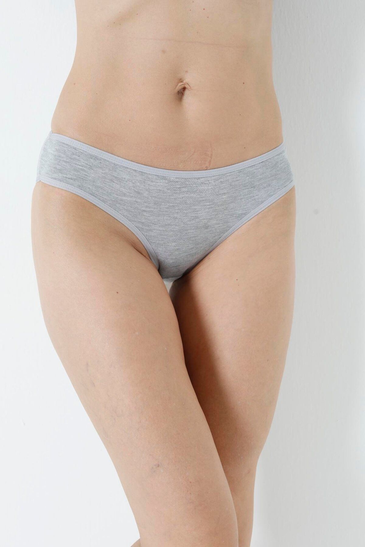 Arma Yıldız-Set of 3 Grey Cotton Women's Slip Panties 3