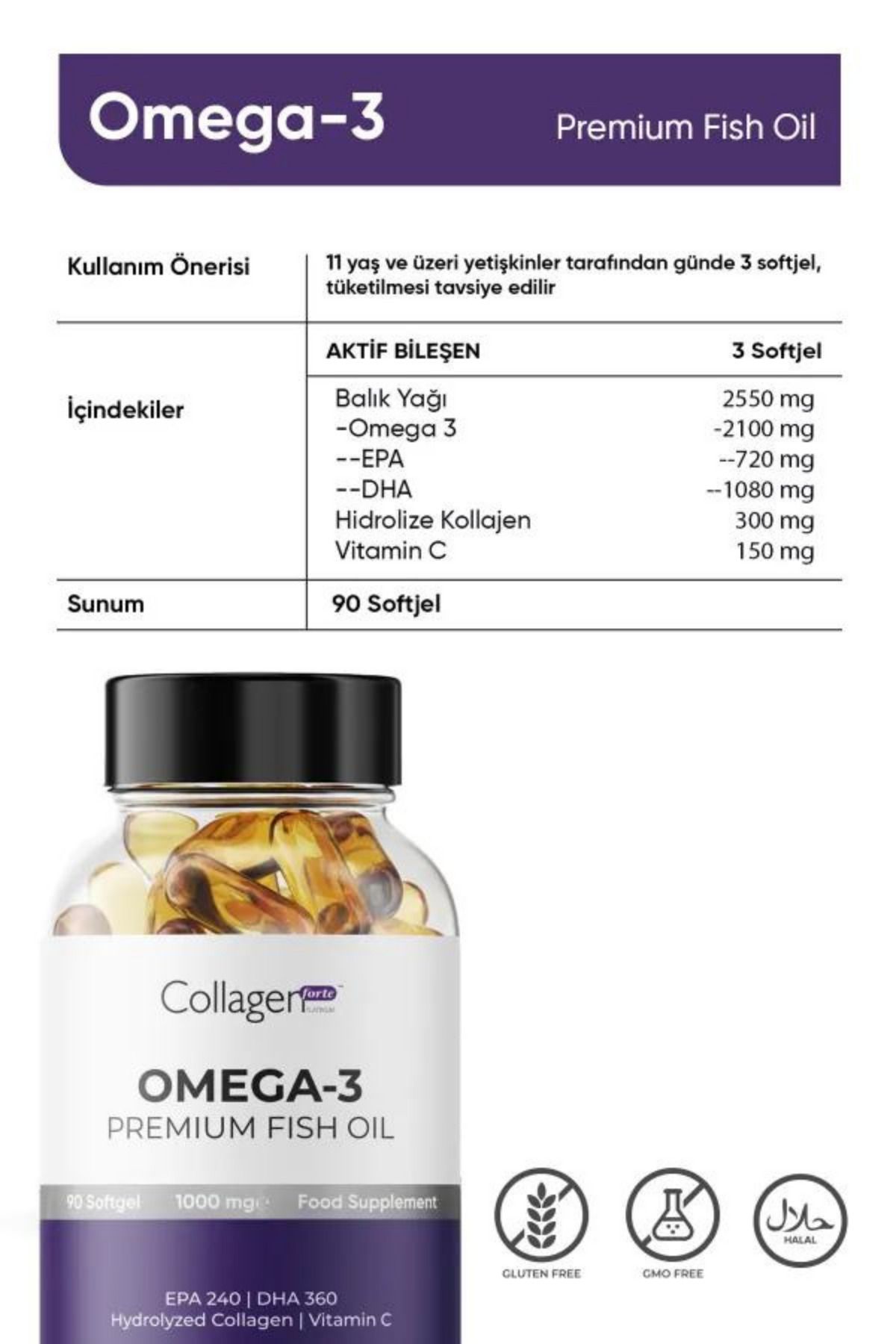 Collagen Forte Platinum-Omega3 Premium Fish Oil - Collegen Forte 3