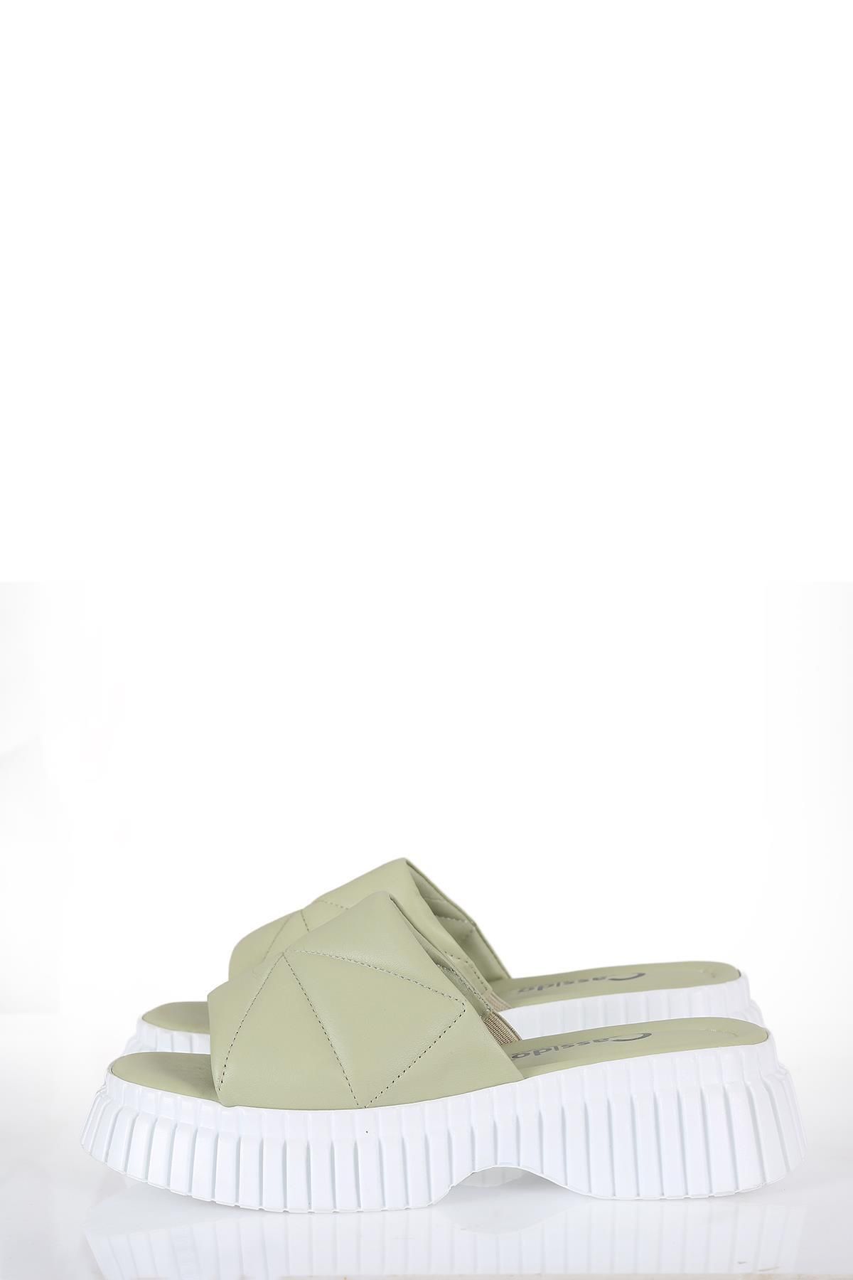 CassidoShoes-Green Diamond Patterned Cassie Women's Slippers - 017-1614 7