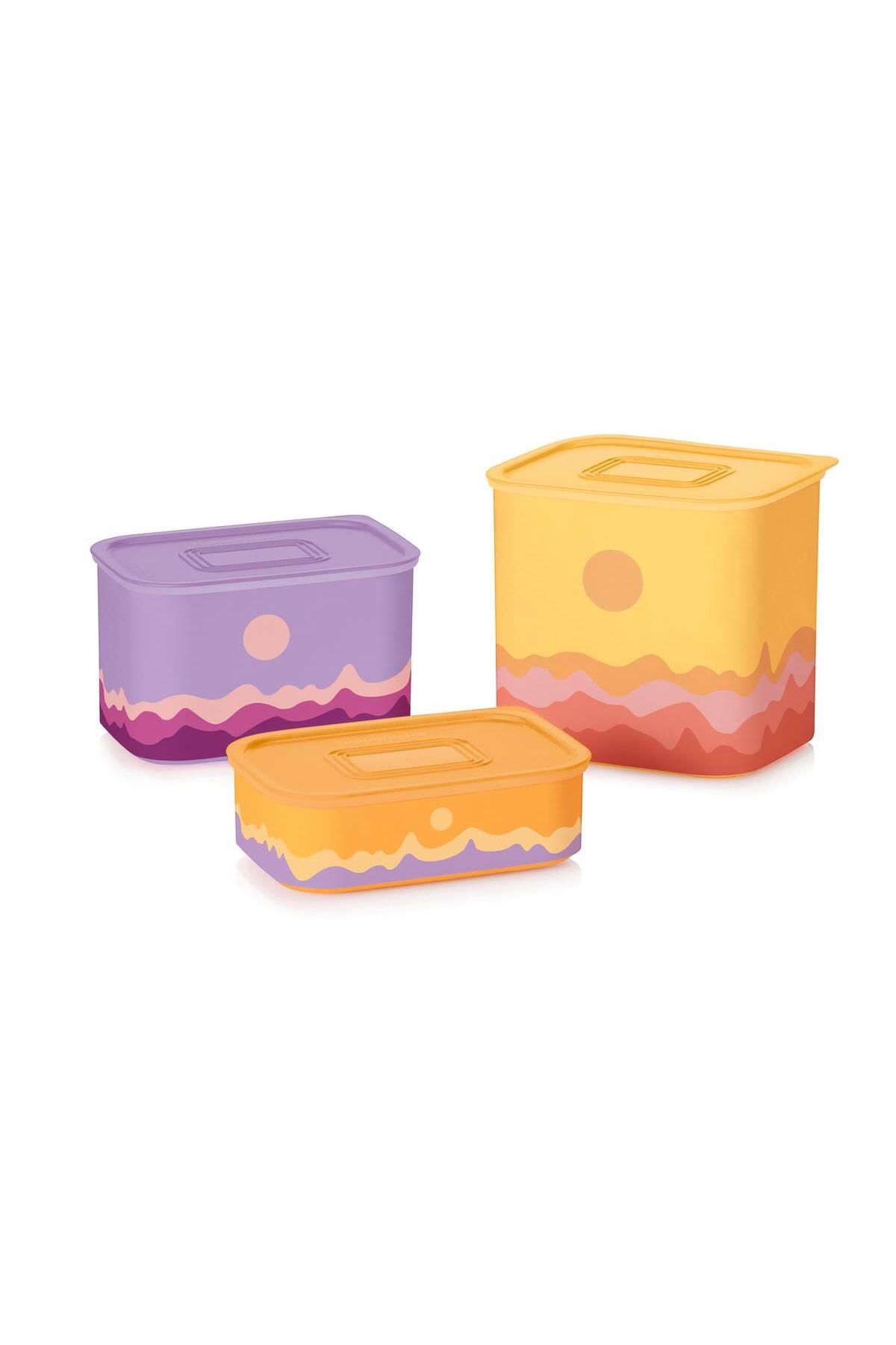 Tupperware-Water Series 3-Piece Food Storage Set - Sunrise Container 1