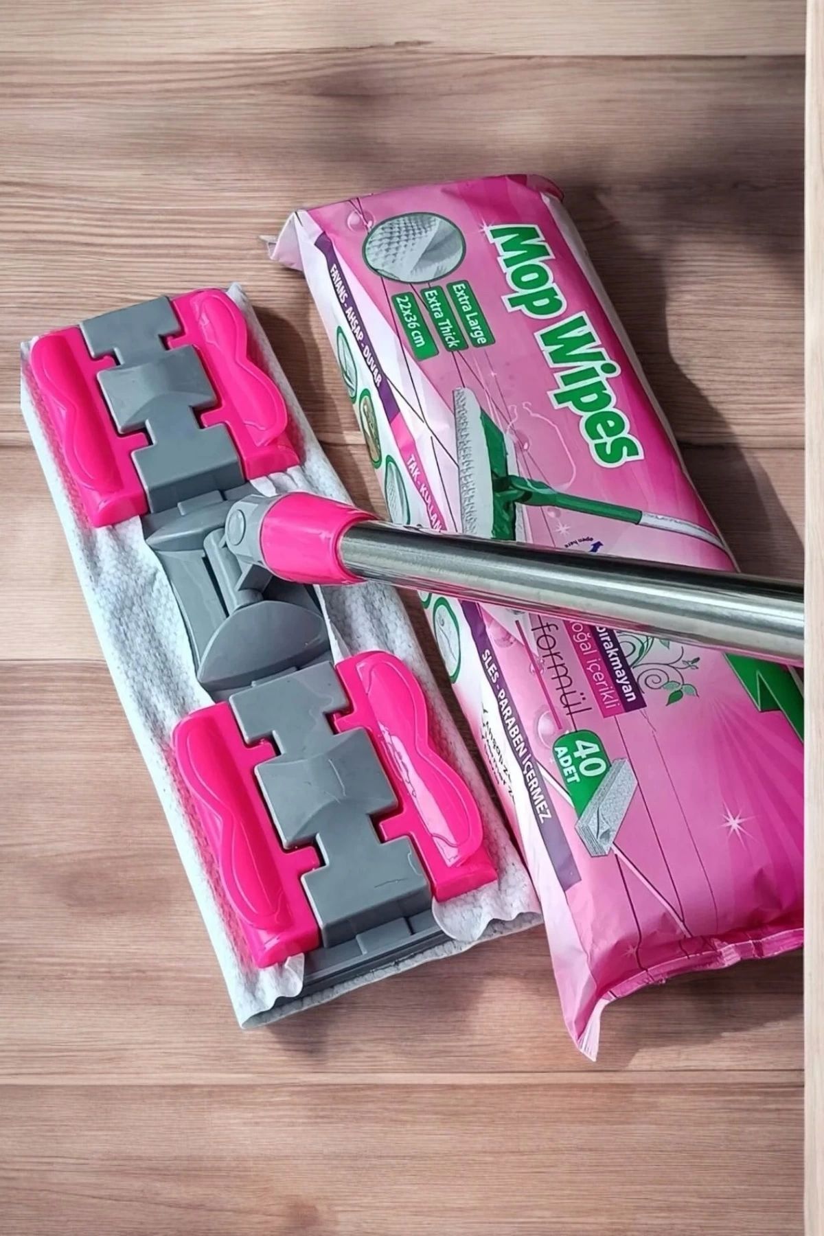 Mop Wipes-Wet Disposable Cleaning Towel That Can Be Installed on the Mop Tip (40 Sheets) 1
