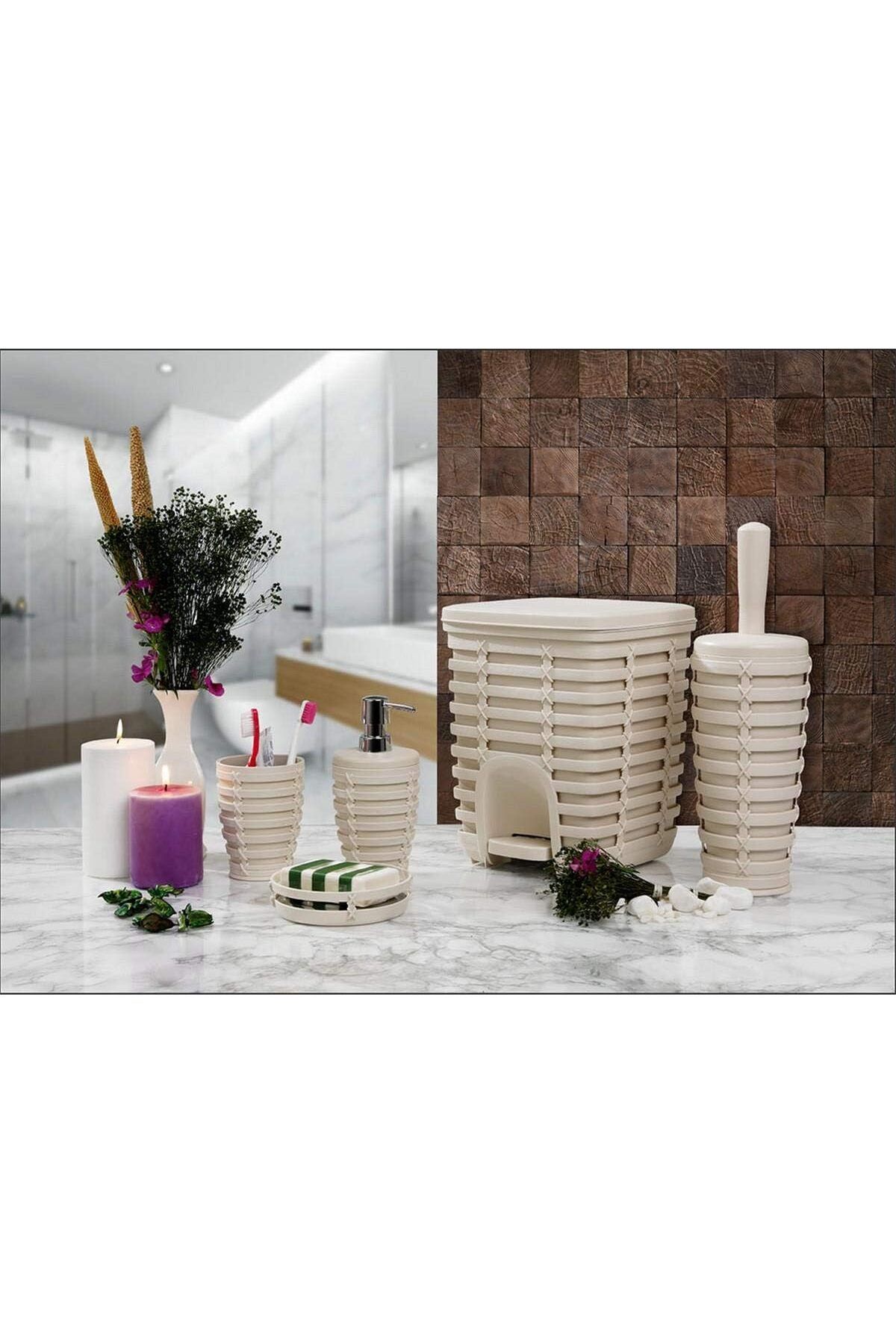 yenibagshop M-SAS06-09 Palm 5 Li Banyo Seti, Bej