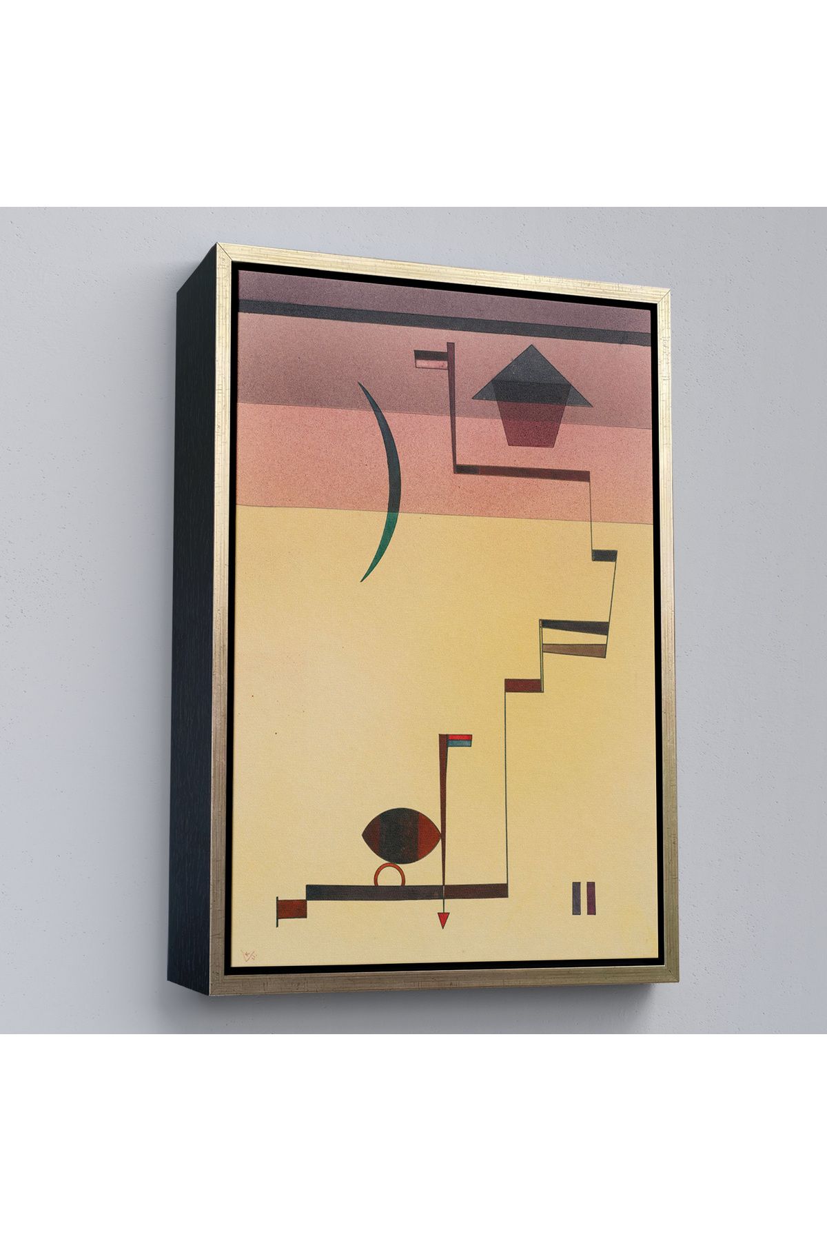 Shoprit Çerçeveli Wassily Kandinsky - Eckig Açısal Tablo-7490