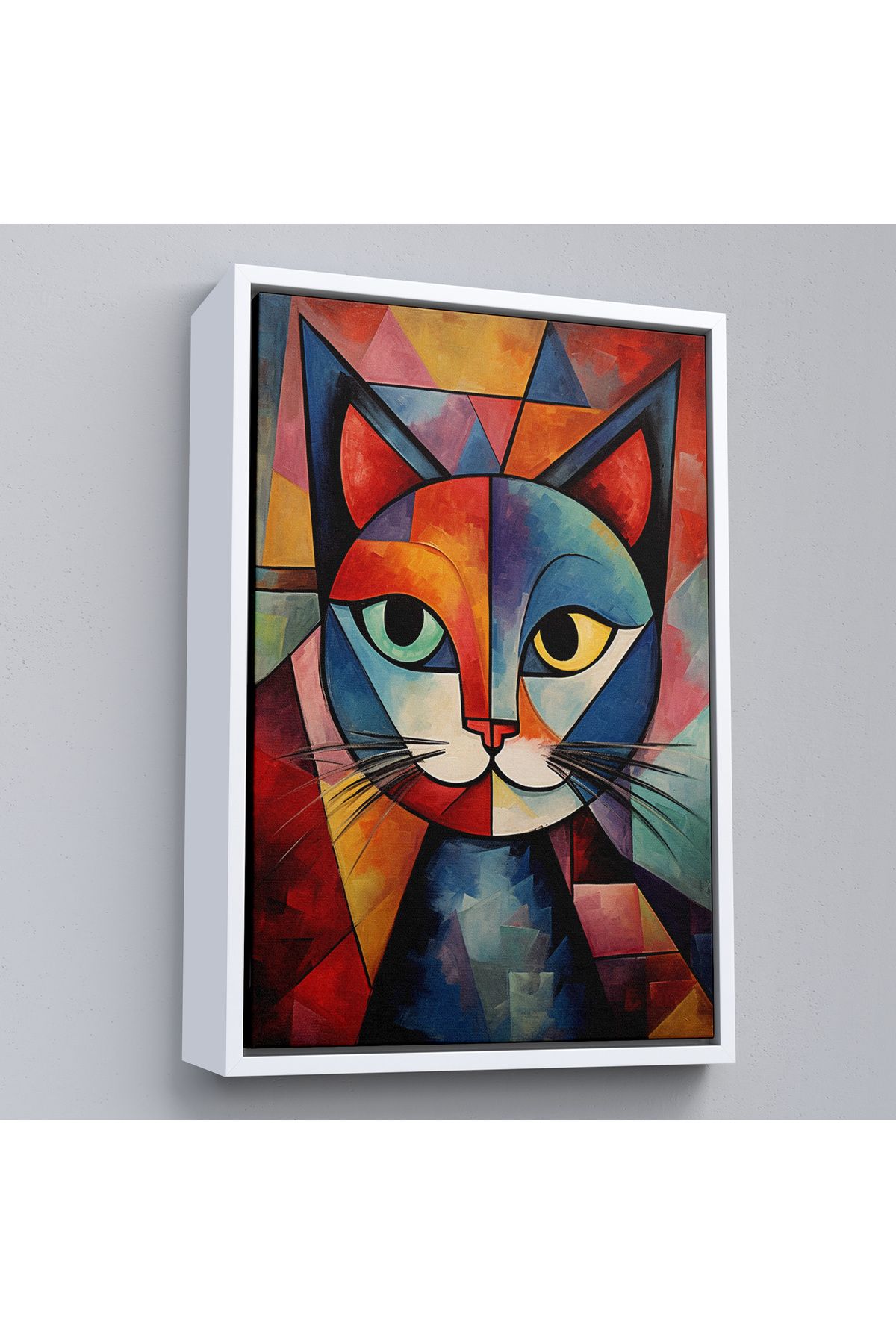 Jusoon Pablo Picasso Tarzı - Soyut Renkli Kedi Tablo-7375