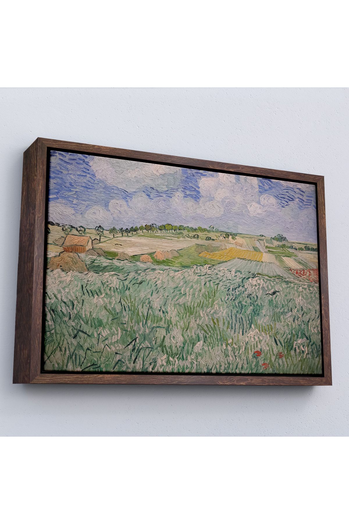 Shoprit Çerçeveli Vincent Van Gogh - Auvers Yakınlarındaki Ova Tablosu - Plain Near Auvers-7162