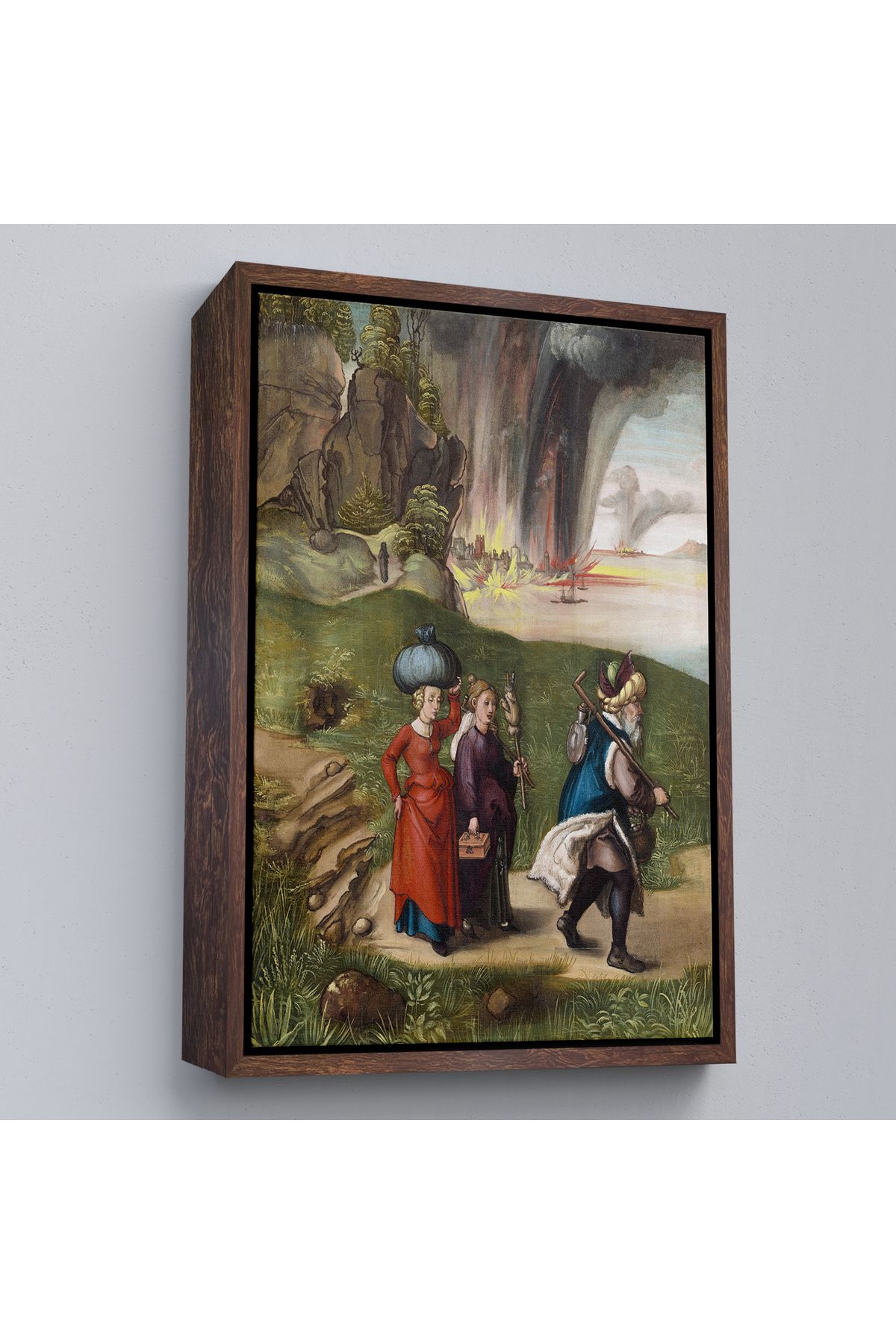 Yarımada Bahçe YB Çerçeveli Albrecht Dürer - Lüt Ve Kızları Tablosu - Lot And His Daughters-7355
