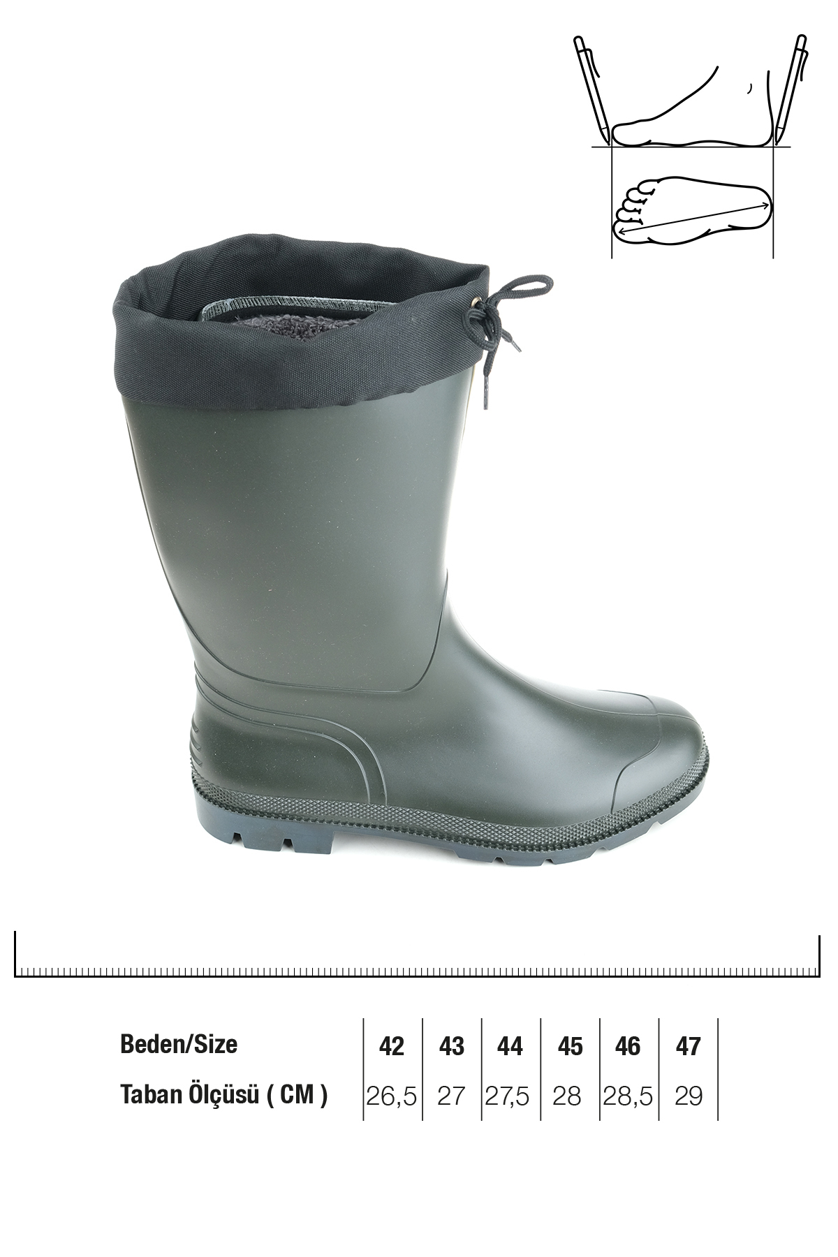 Gezer  Kışlık Bağcıklı İçi Kürklü Su Geçirmez Erkek Çizme - Görsel 3