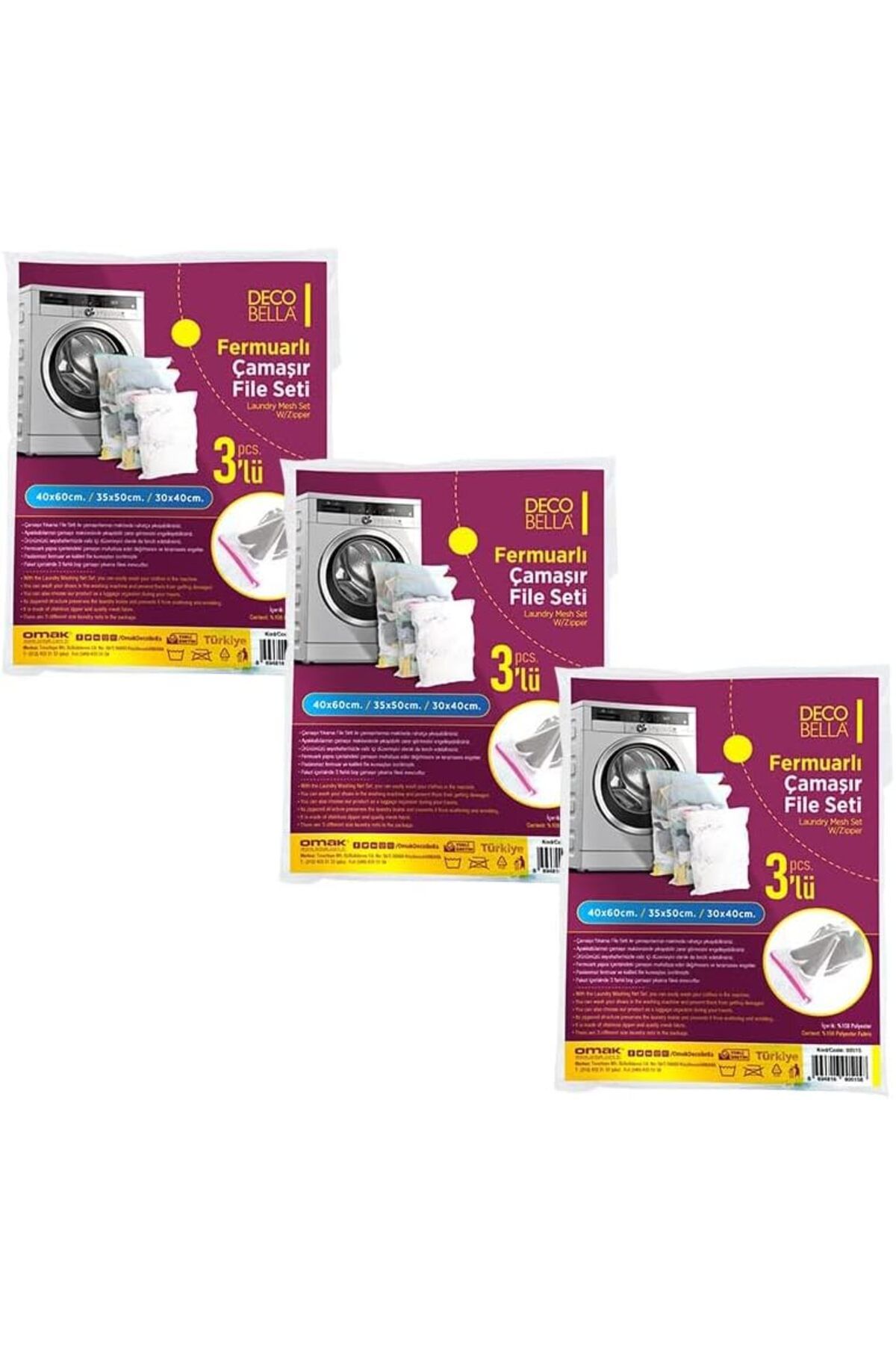 STOREMAX-Set of 3 Zippered Laundry Nets 646268 1