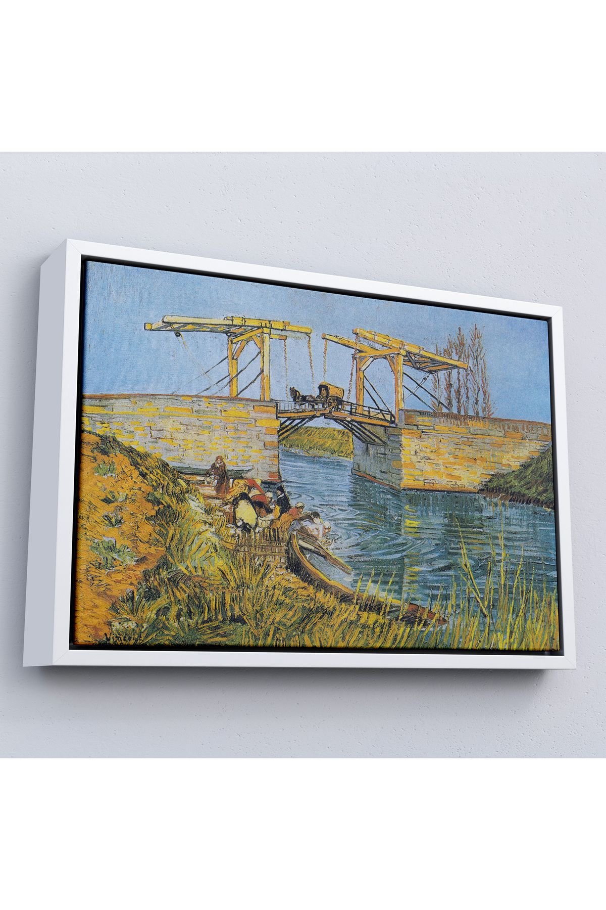 HARGE HG Çerçeveli Vincent Willem Van Gogh - Arles Köprüsü Tablo - Bridge At Arles-7154