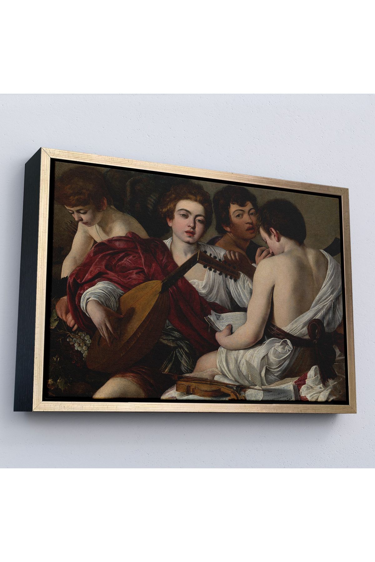 HARGE HG Çerçeveli Caravaggio - Müzisyenler Tablo - The Musicians-7144