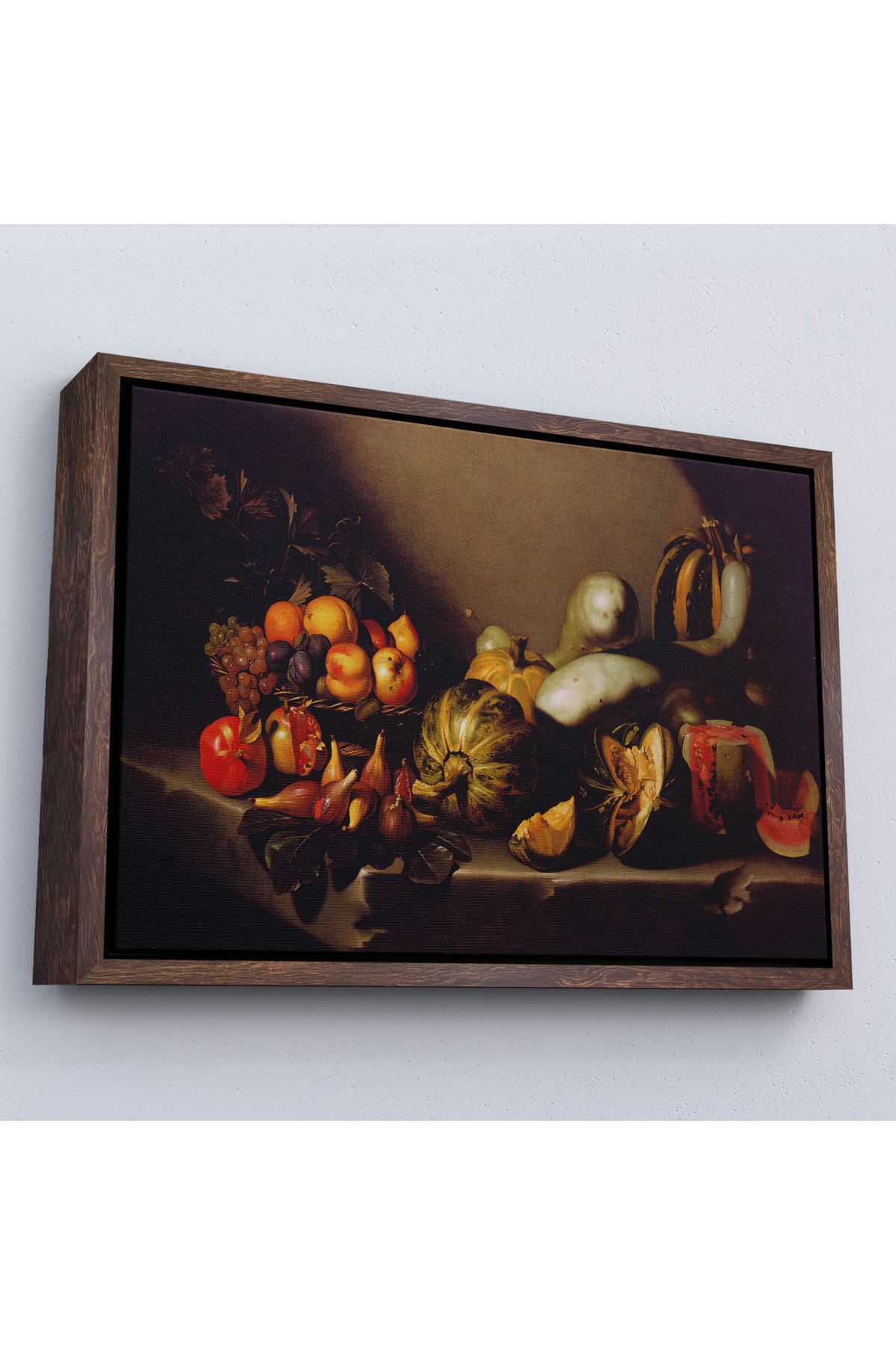 MOONFER Çerçeveli Caravaggio - Meyveli Natürmort Tablo - Still Life With Fruit-7134