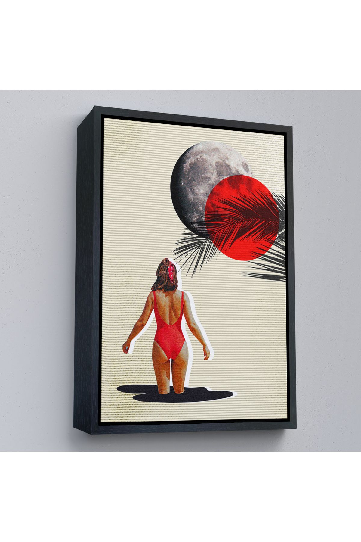 Jusoon Çerçeveli Mayolu Kadın Pop Art Tablosu-7874