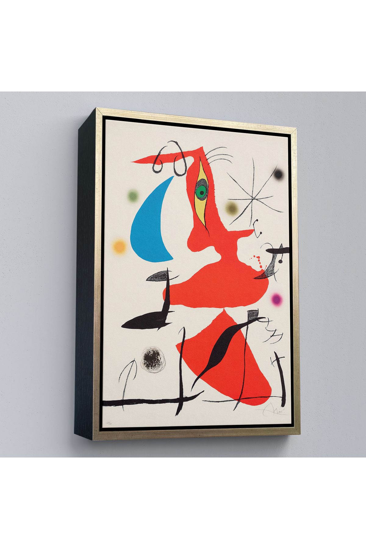 Doğal Bizden DB Çerçeveli Joan Miro - Sürreal Soyut Tablo-7365