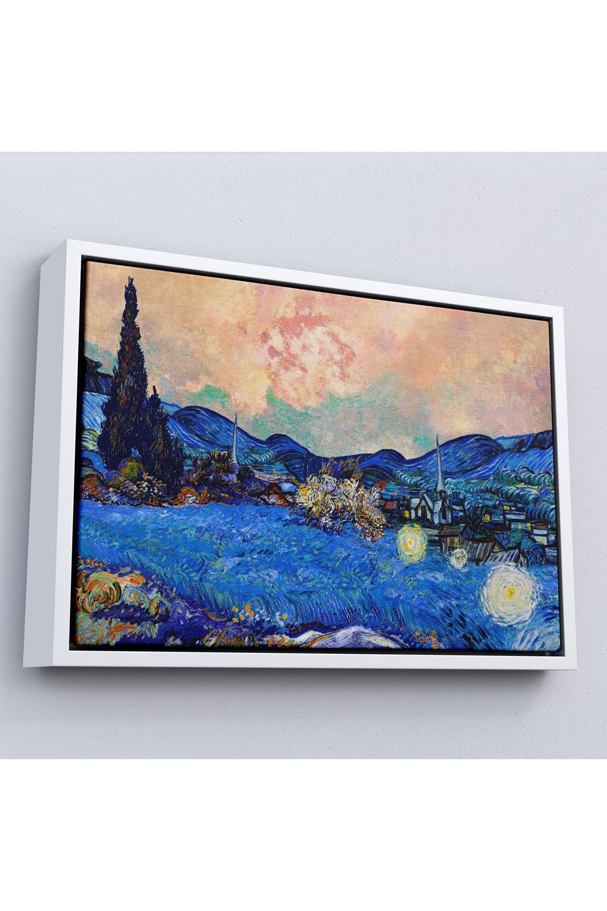Shoprit Çerçeveli Vincent Van Gogh - Yeniden Düzenlenen Manzara Tablo-7175