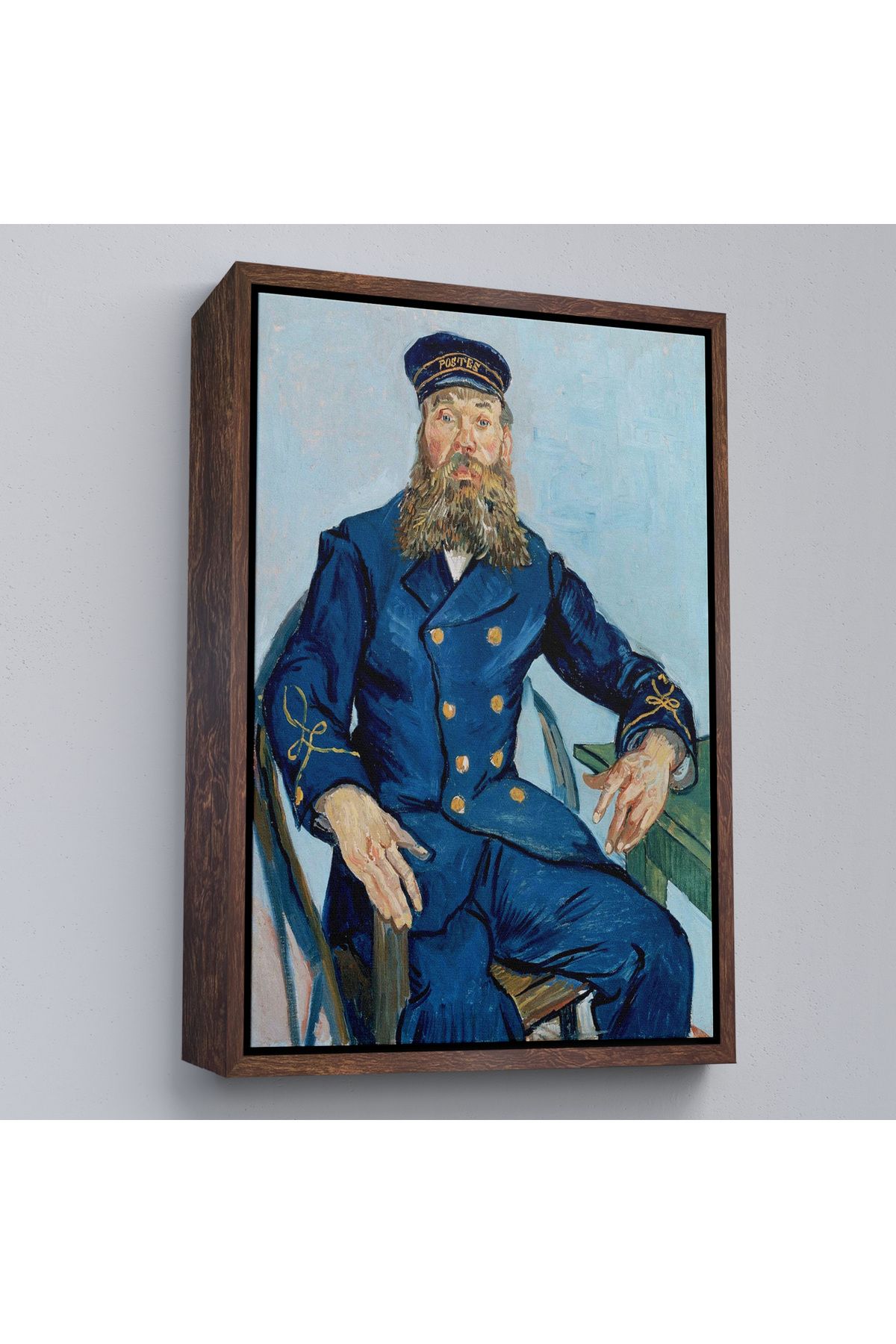 Jusoon Çerçeveli Vincent Van Gogh Postacı Joseph Roulin’İn Portresi Tablo - Postes - Postman-7460
