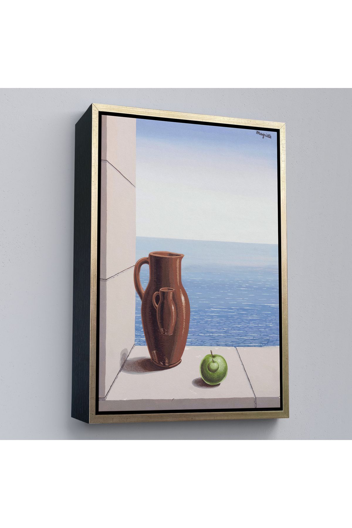 Jusoon Çerçeveli Rene Magritte - Stimülasyon Hedefi Tablosu-7412