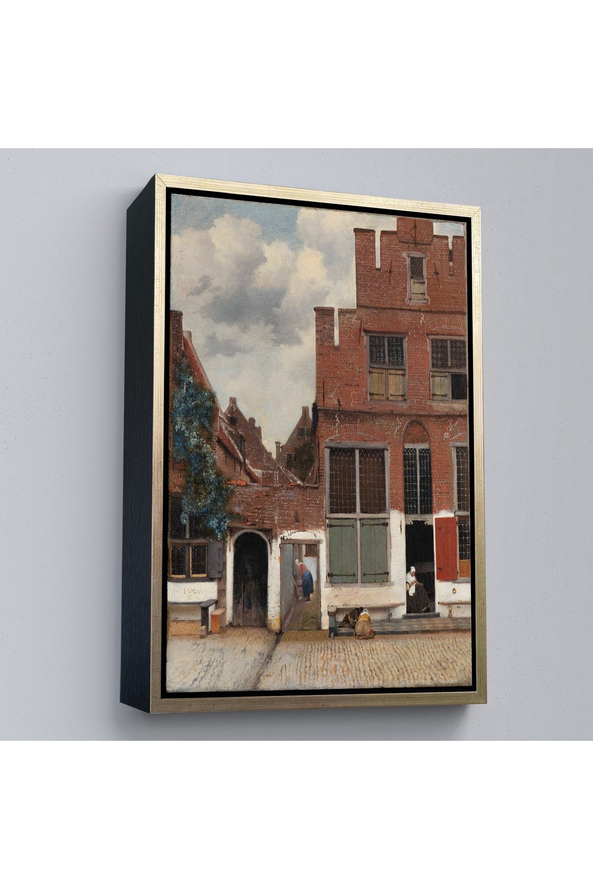 Jusoon Çerçeveli Johannes Vermeer - Küçük Sokak Tablosu-7472