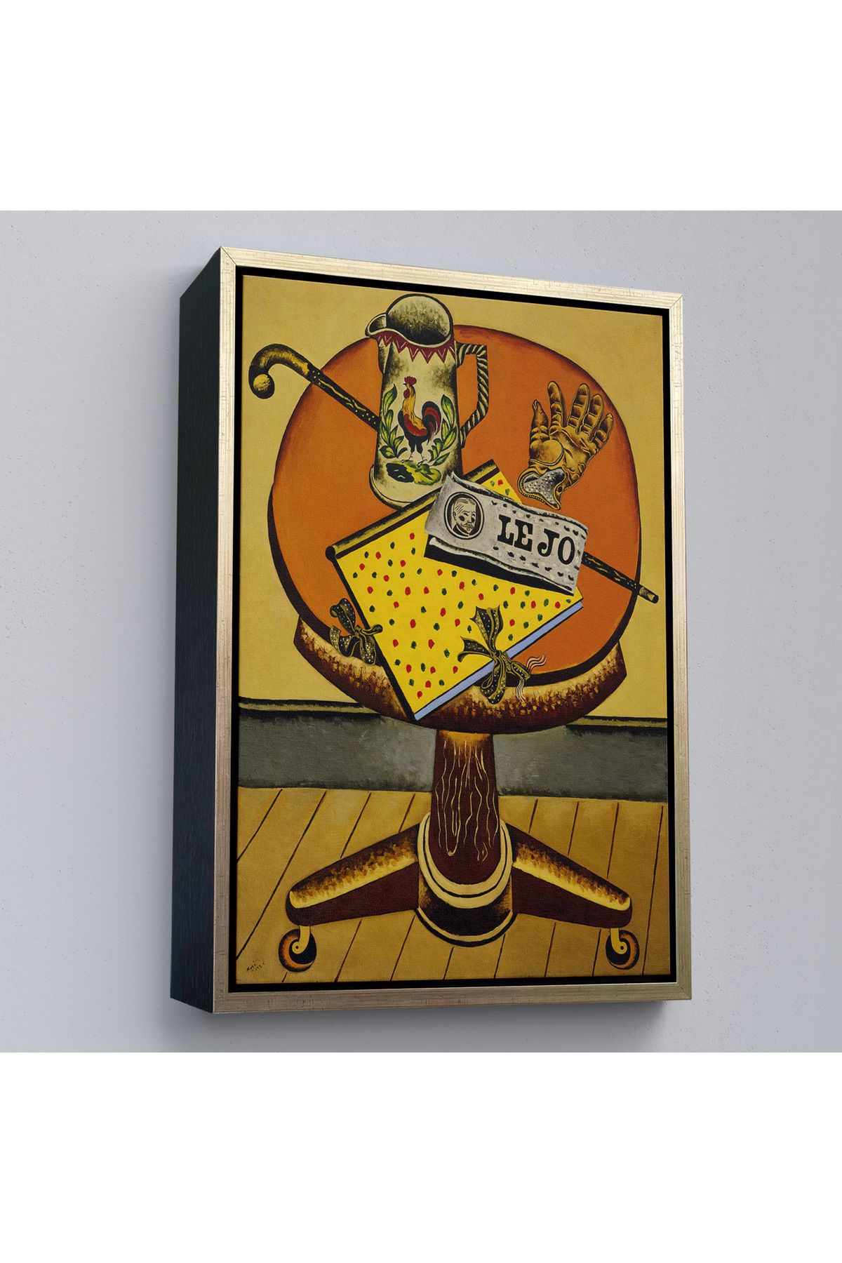 ELİTE TRADESMAN Çerçeveli Joan Miro'Nun Eldiveni Ve Gazetesi Tablo - Glove And Newspaper-7411