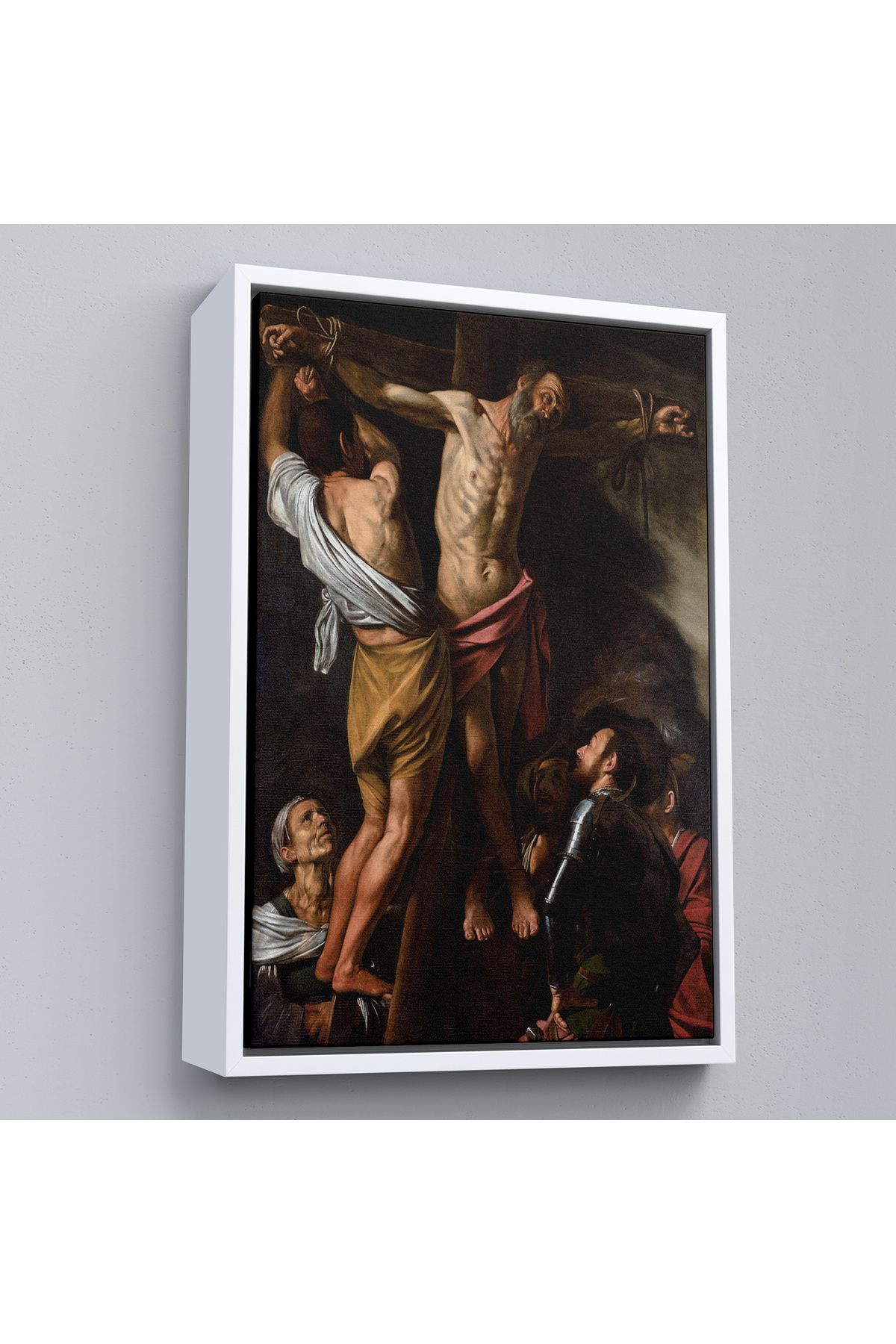 Jusoon Çerçeveli Caravaggio - Aziz Andrew'Un Çarmıha Gerilmesi Tablo - The Crucifixion Of Saint Andrew-7424