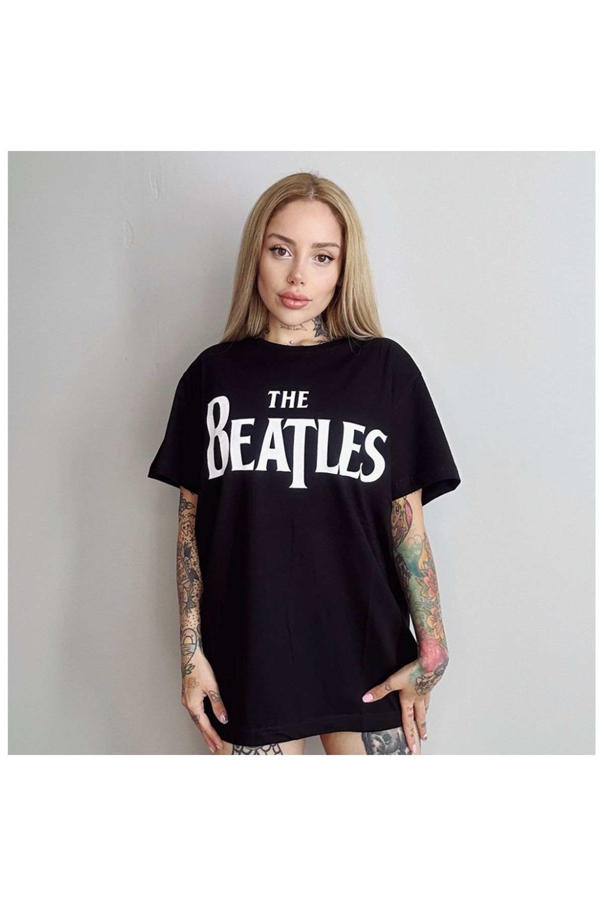 Kostebek The Beatles Logo Siyah Unisex T shirt Fiyat Yorumlar Trendyol