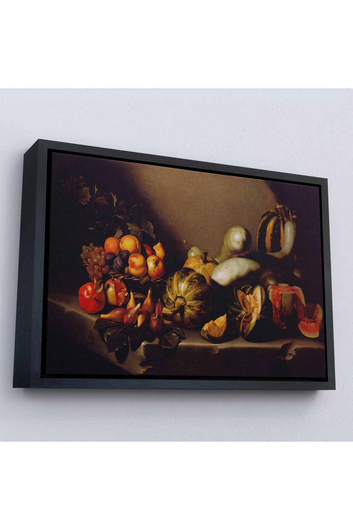 Yarımada Bahçe YB Çerçeveli Caravaggio - Meyveli Natürmort Tablo - Still Life With Fruit-7134