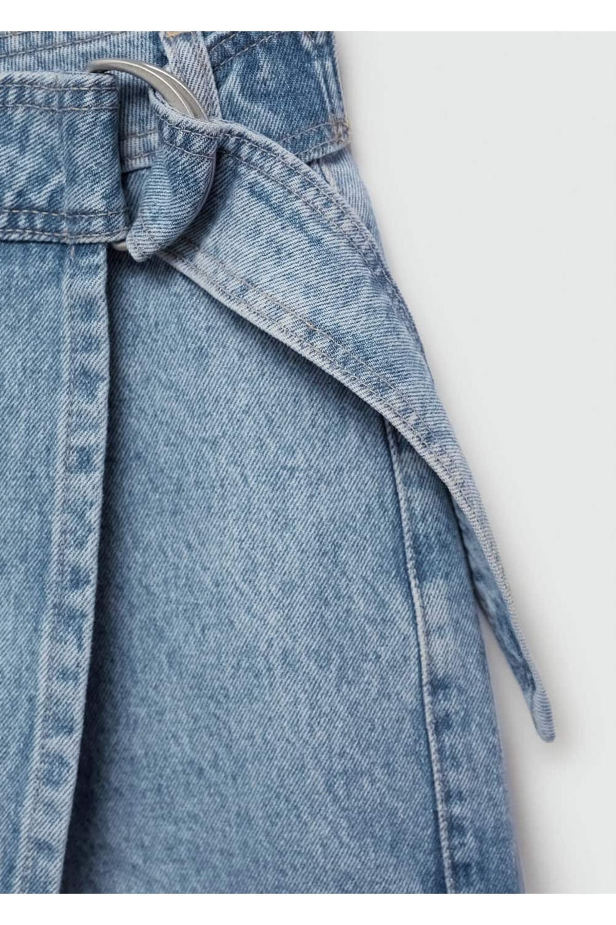 MANGO Woman-Fusta pantaloni din denim 8
