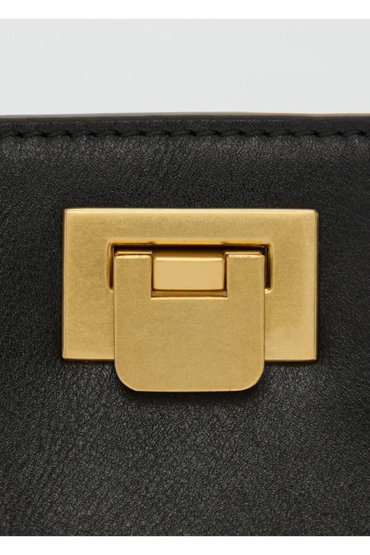 MANGO Woman-Mini Shopper Bag with Metallic Detail 7
