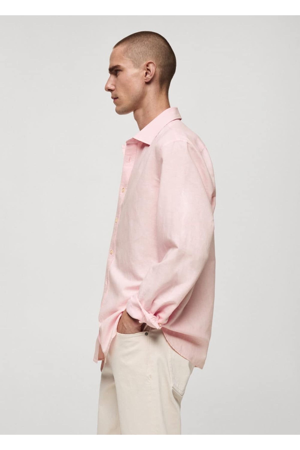 MANGO Man-Classic Cut Linen Shirt 6