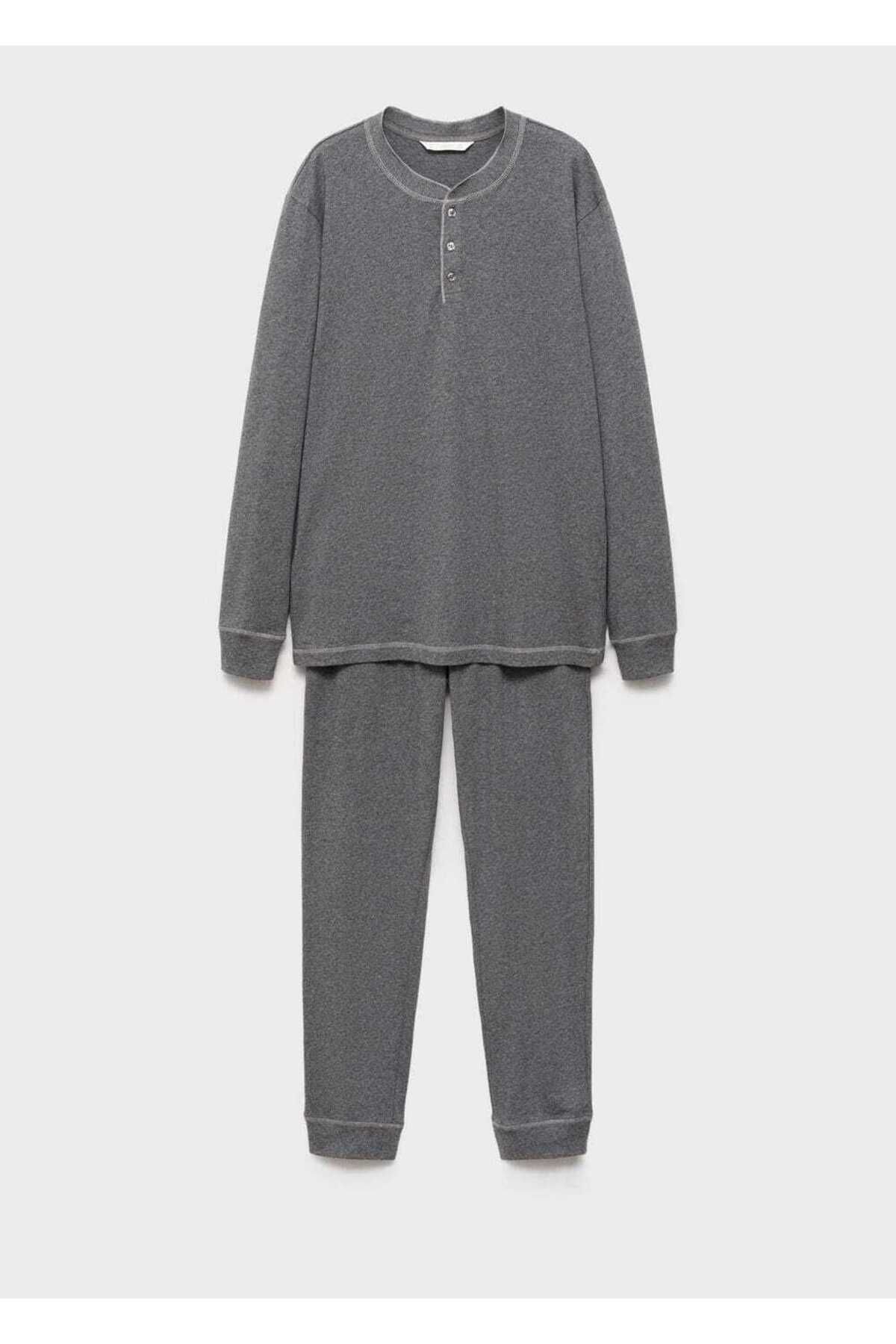 %100 Pamuklu Uzun Pijama Takımı - 3