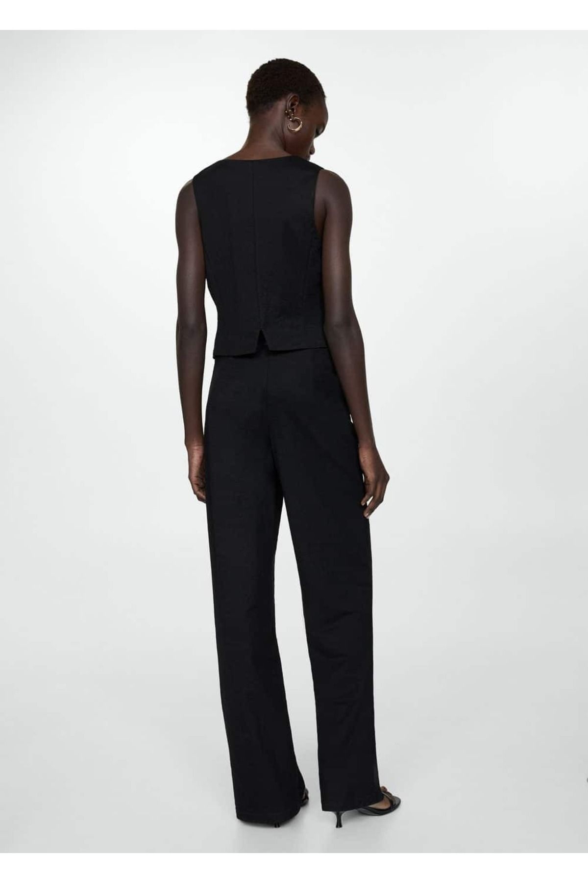 MANGO Woman-Straight Cut Draped Pants 4