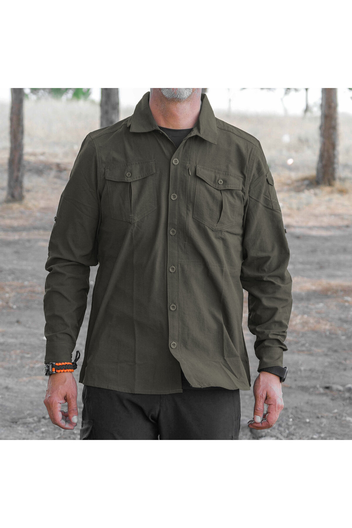 El Biz Loç Mustang Outdoor Erkek Gömleği Haki