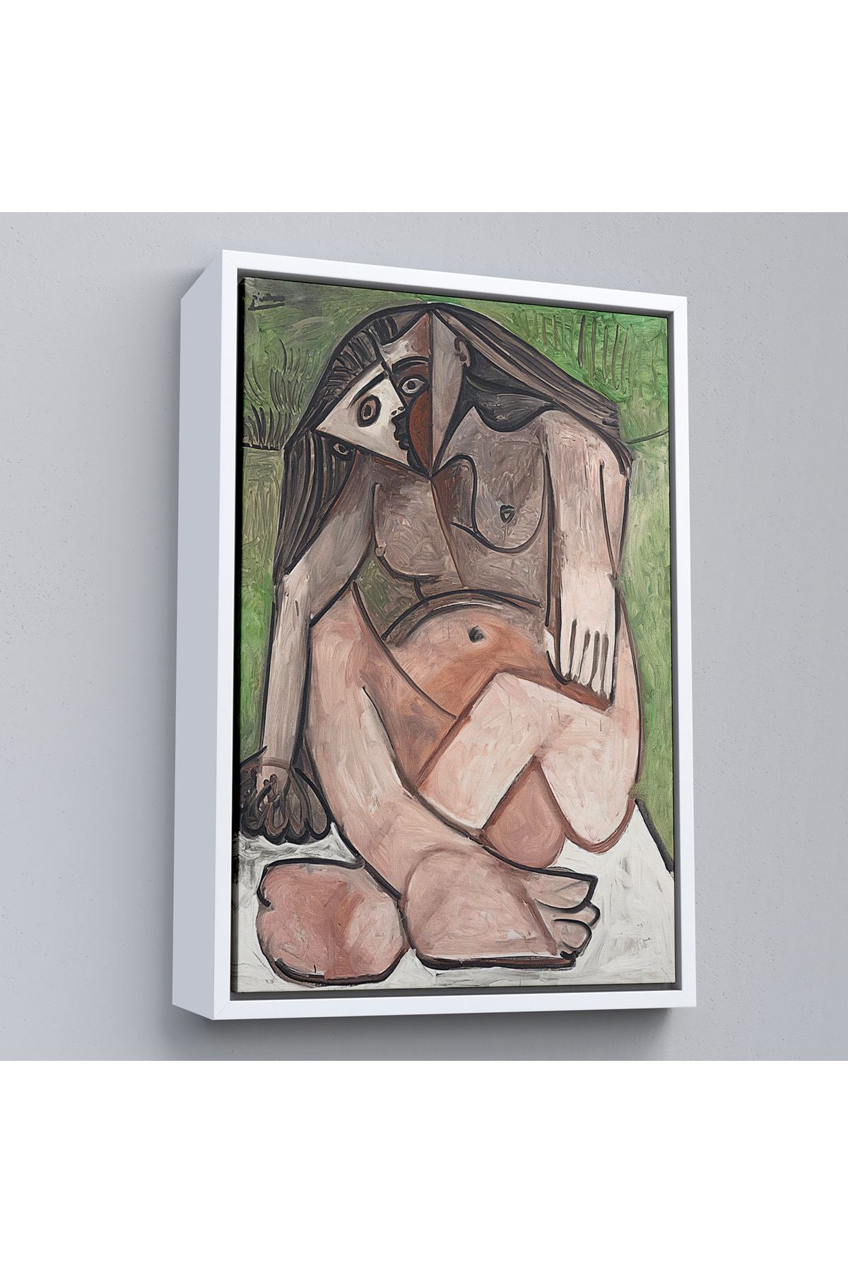 Jusoon Çerçeveli Pablo Picasso - Nu Accroupi Tablo-7363