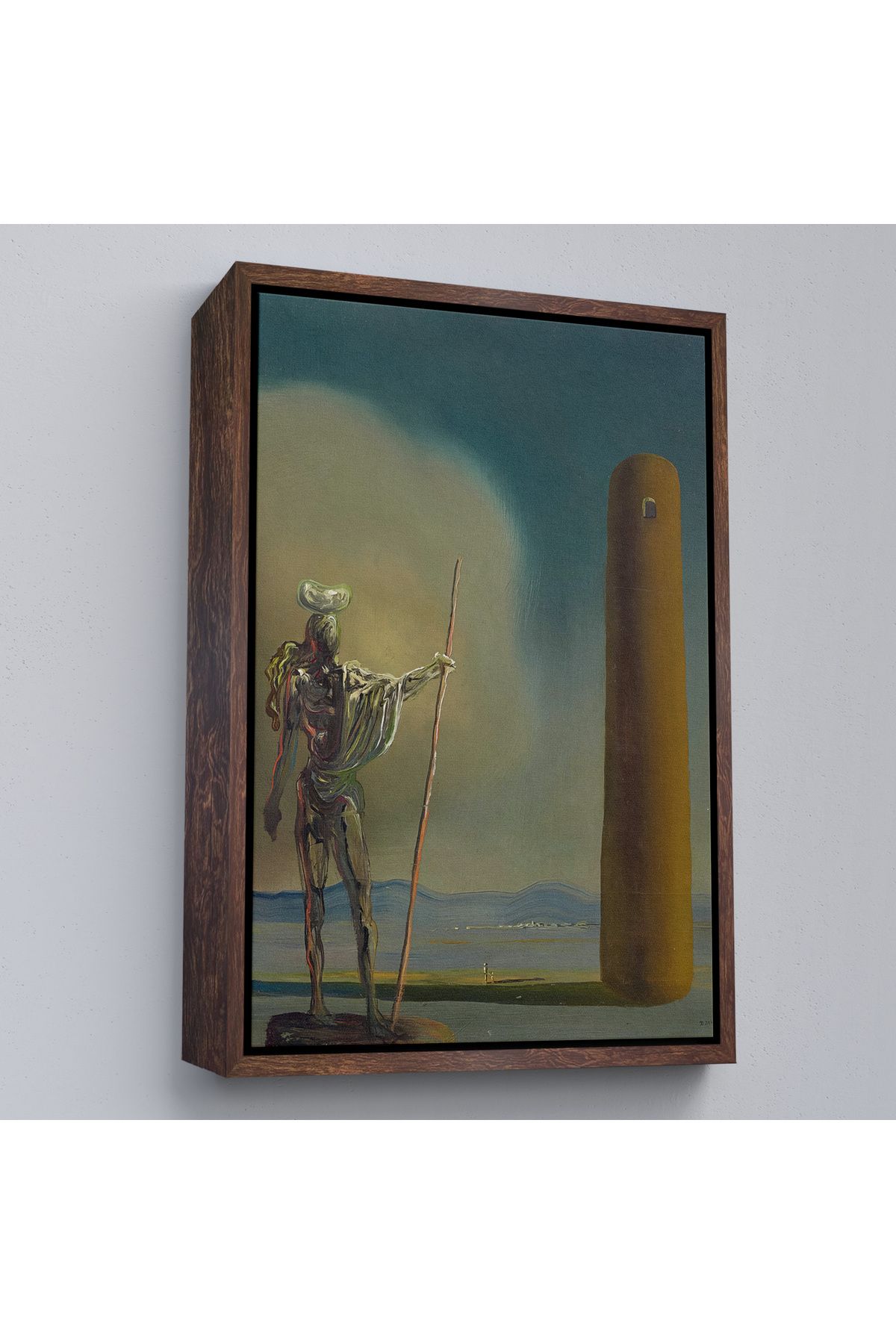 Shoprit Çerçeveli Salvador Dali - Kuledeki Şövalye Tablosu - Le Cavalier A La Tour-7399