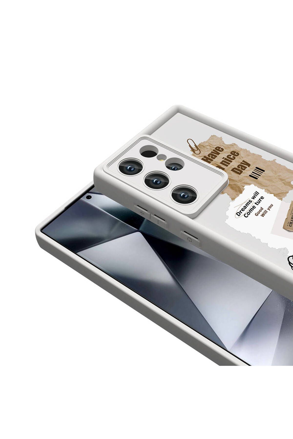 Ardemix-حافظة هاتف Galaxy S24 Ultra مع حماية للكاميرا وطباعة على السطح الخلفي وغطاء أنيق - بني داكن 6