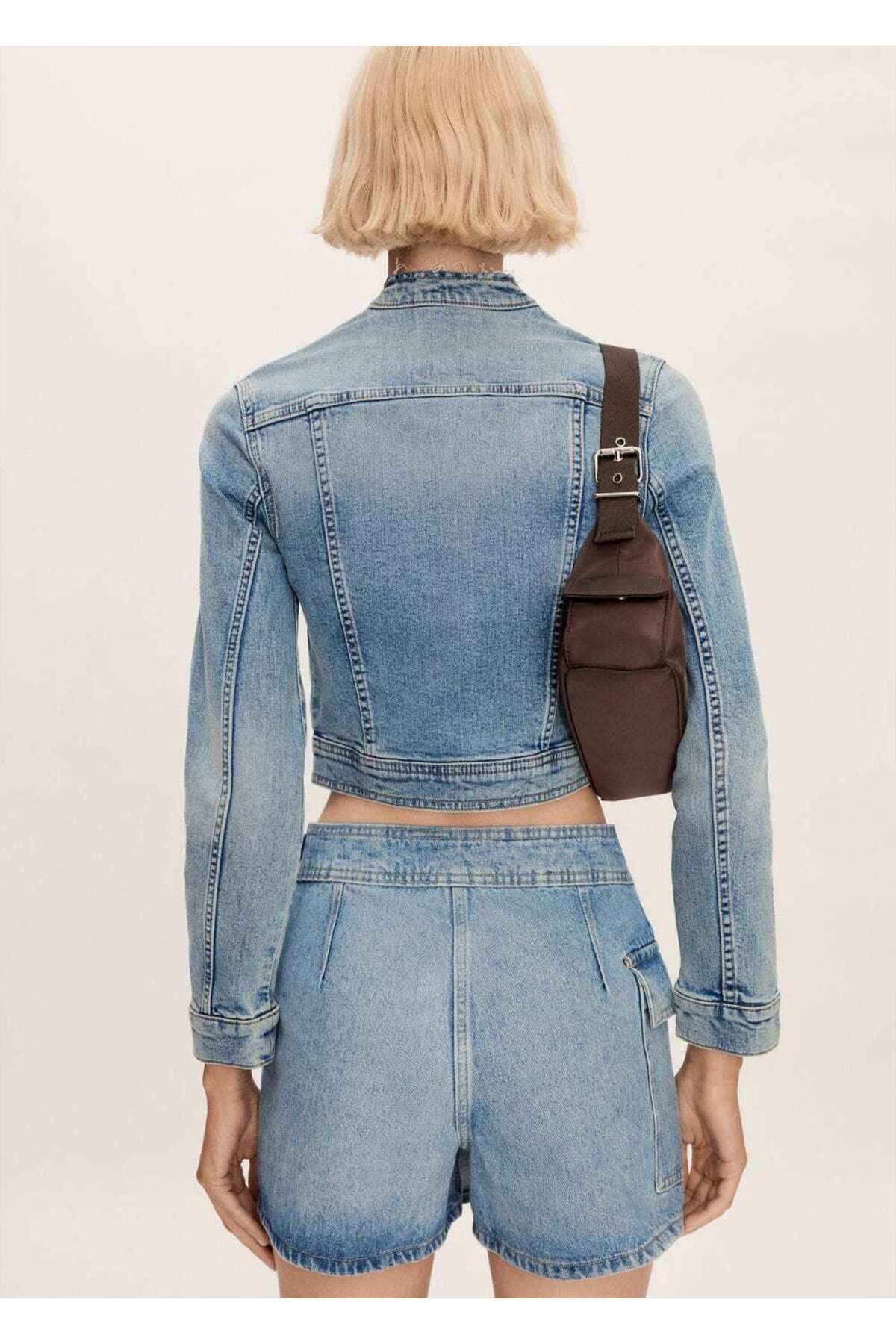 MANGO Woman-Fusta pantaloni din denim 4