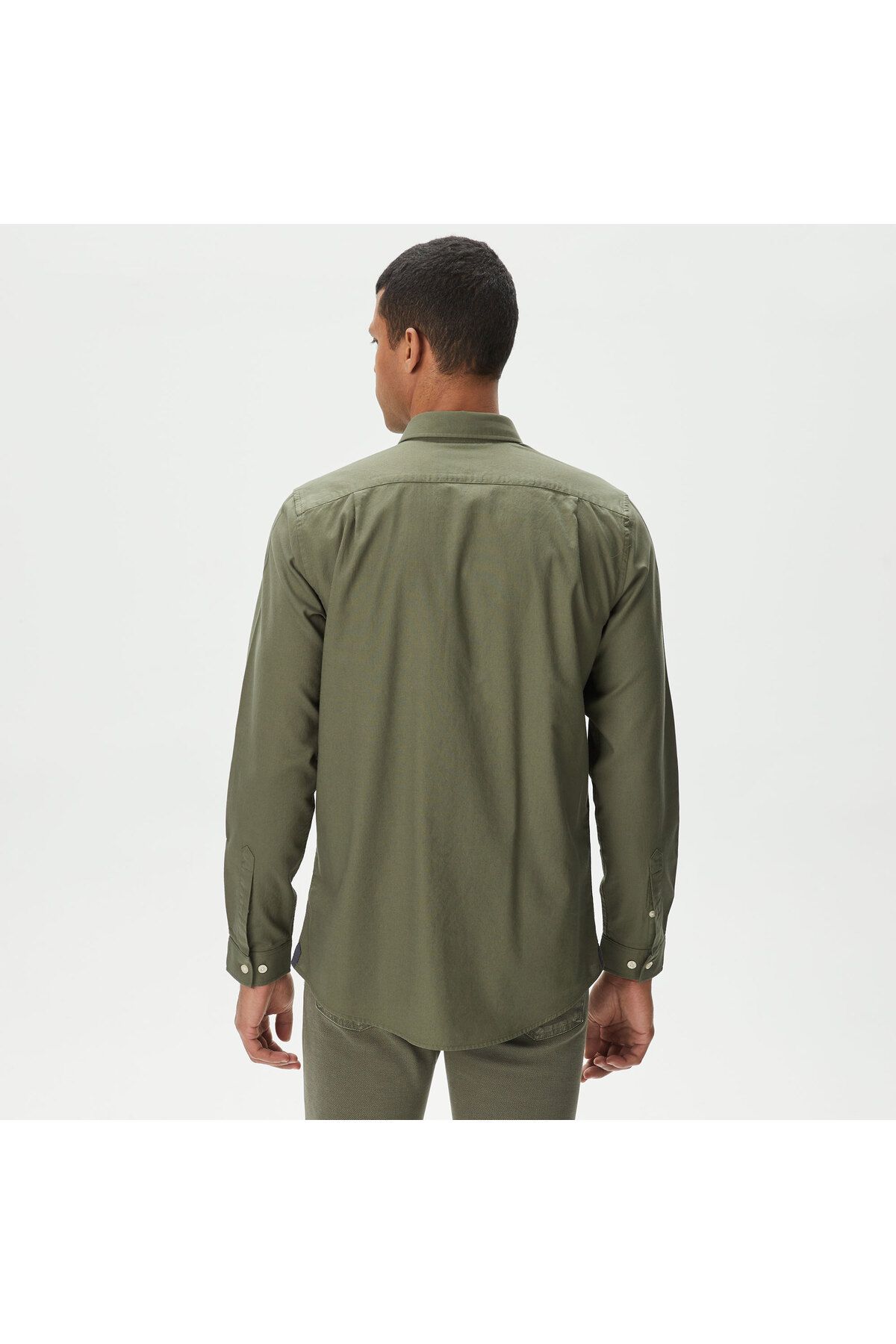 پیراهن / بلوز دکمه دار سبز مردانه Kollar Collar Button Slim Fit Lacoste