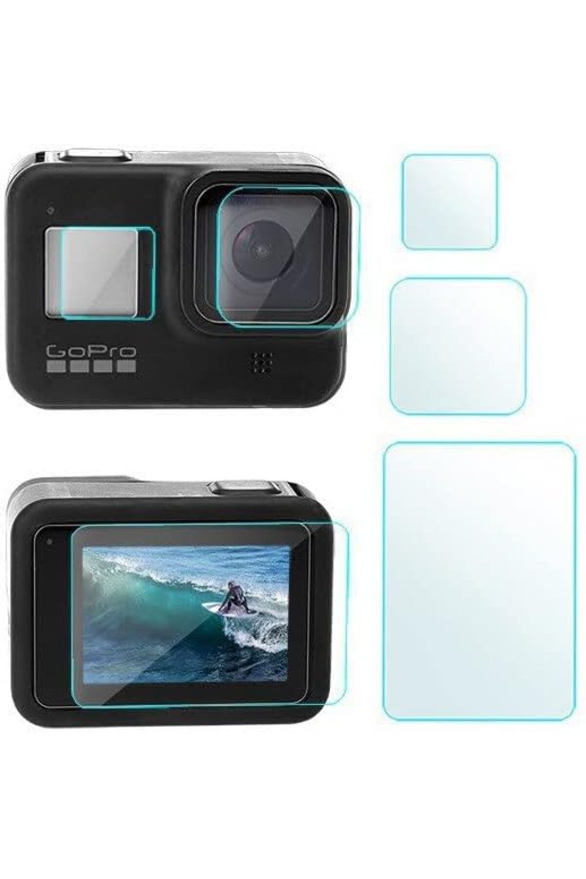 CALRADİA Hero 8 Temperli Cam Ekran Koruyucu, GoPro Hero 8 ile Uyumlu