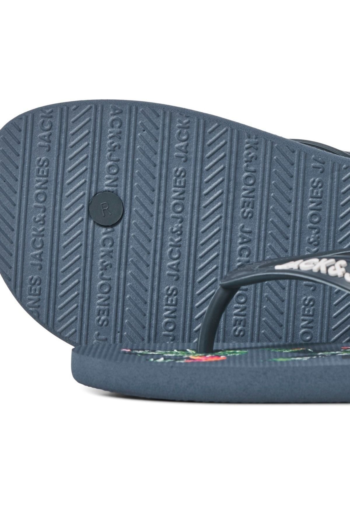 دمپایی آبی مردانه Jack Jones JFWLOGO PALM PRINT FLOP SLIPPER BLAMER NAVY CAPRI Jack & Jones