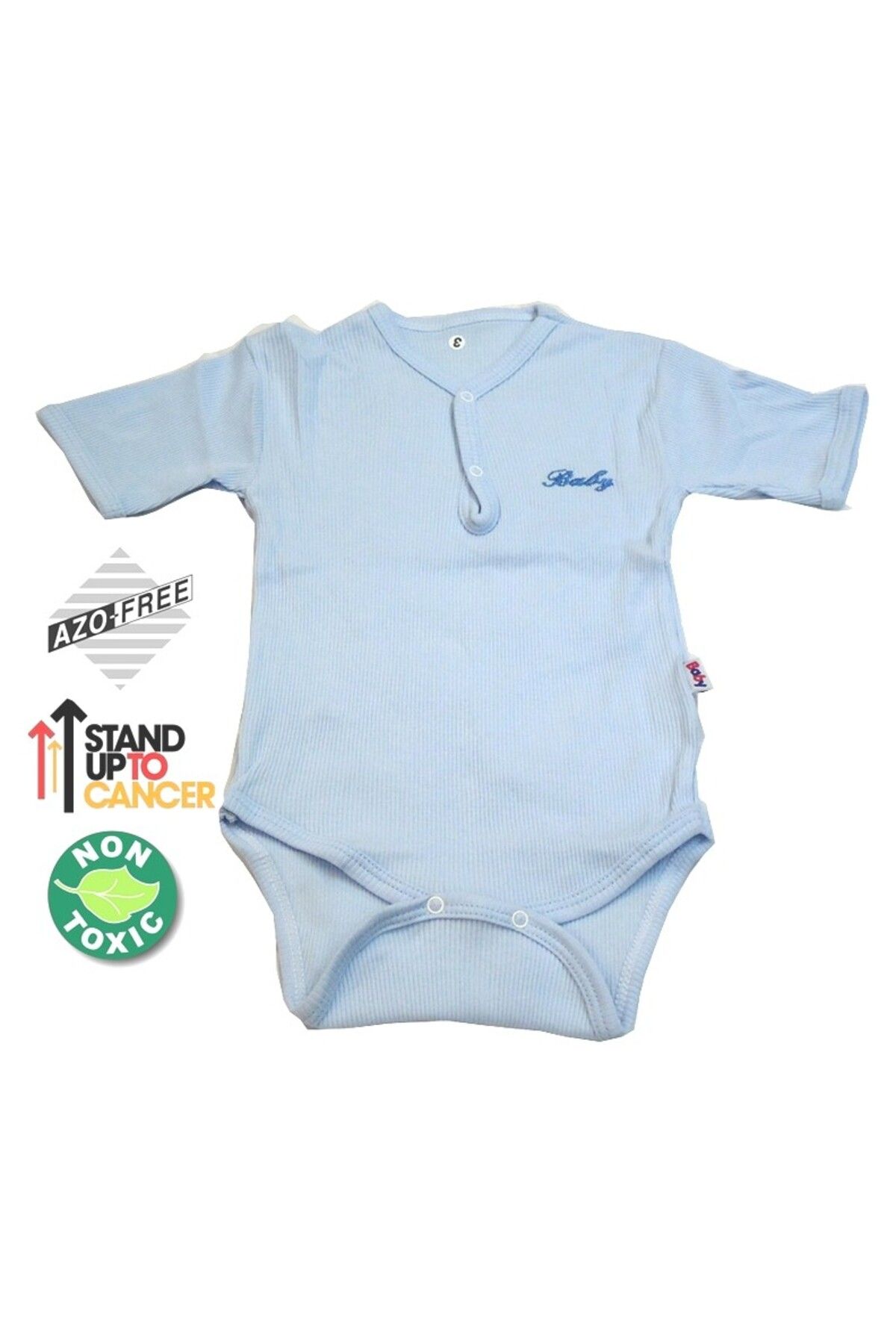 Sema Baby ASFSTORE Sema Baby Yarım Kol Kaşkorse Badi (Body) - Mavi 0-6 Ay