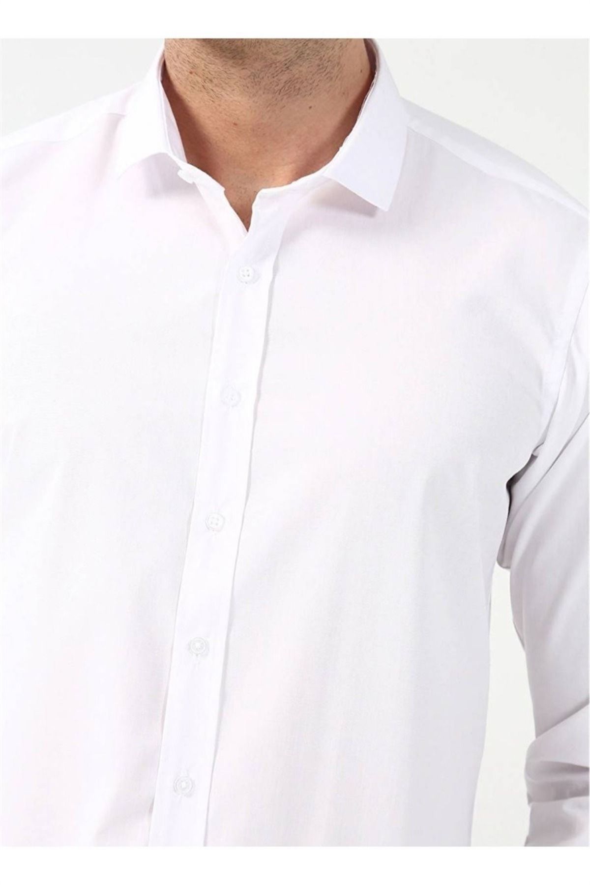 SÜVARİ-Wonder Slim Long Men's Shirt Gm 1007100599   White 3