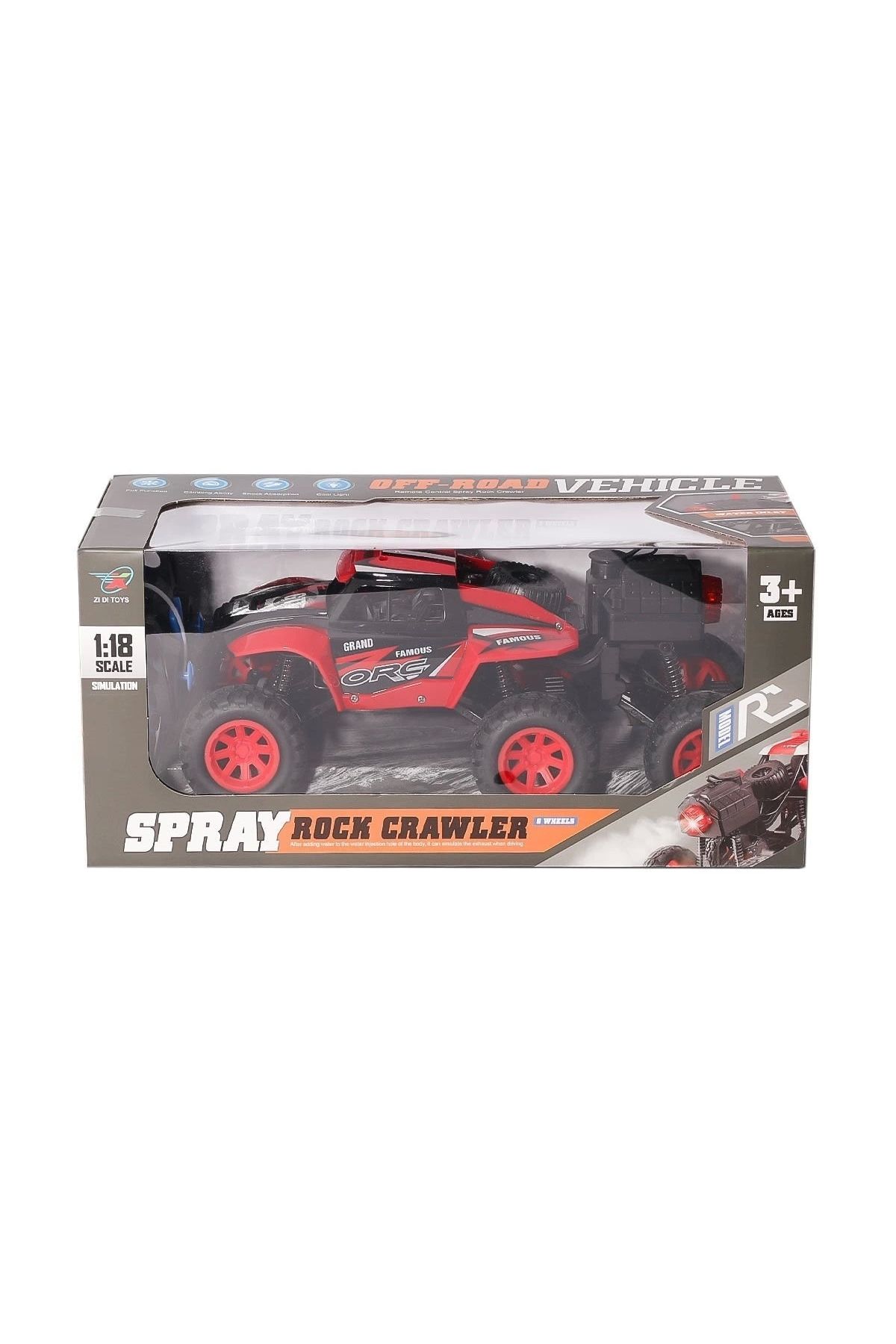 CAN OYUNCAK 299 Kumandalı Şarjlı Duman Atan Rock Crawler Araba 1:18 -Can Oyuncak