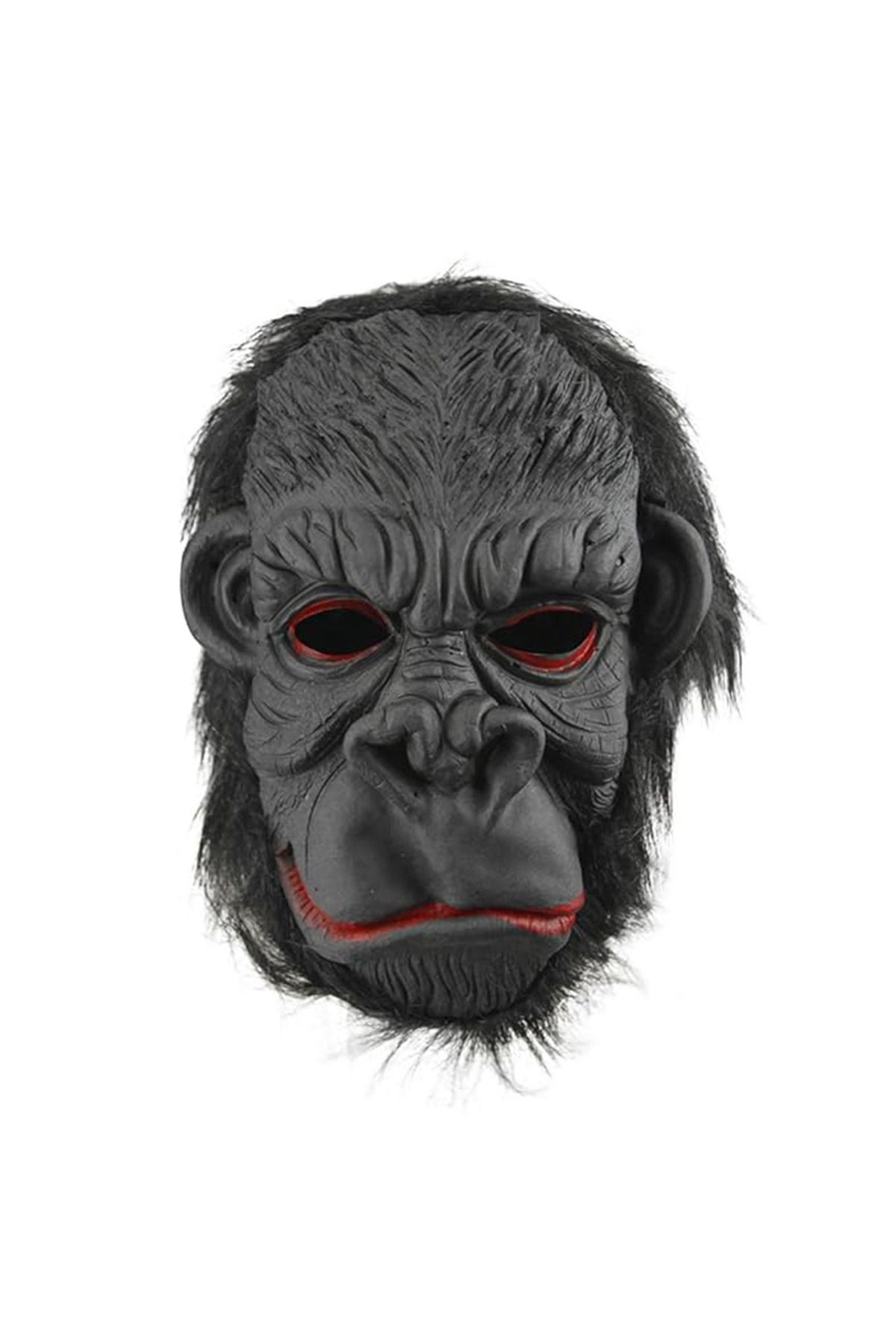 Avantaj Kapıda ® Lateks Goril Maskesi Maymun Maskesi Et Maskesi Orangutan Siyah Saçlı 3 No (Tam Takım
