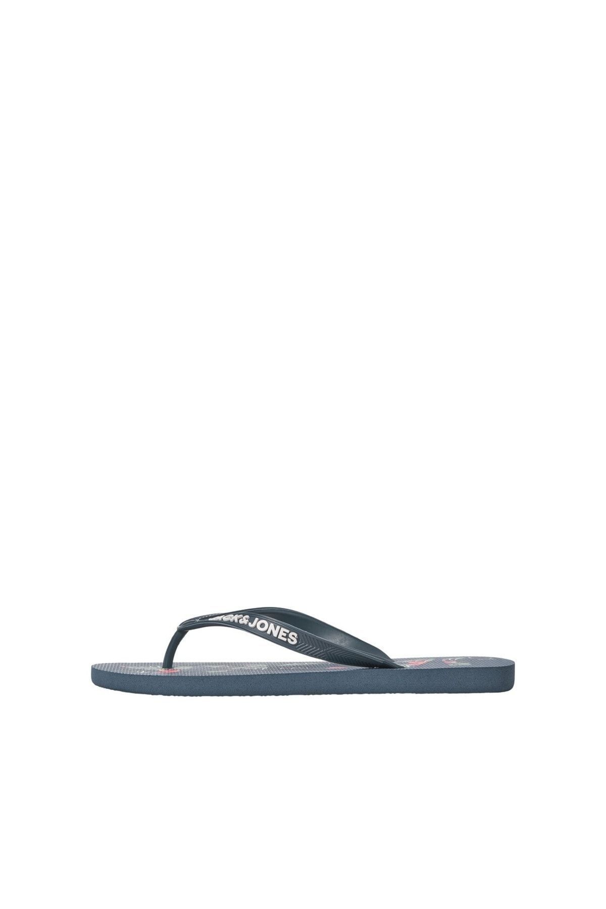 دمپایی آبی مردانه Jack Jones JFWLOGO PALM PRINT FLOP SLIPPER BLAMER NAVY CAPRI Jack & Jones