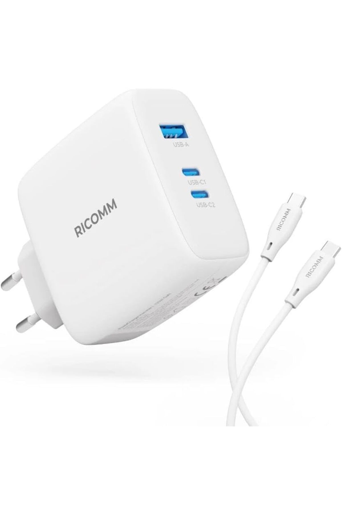 STOREMAX efshopx 120W GaN 3 Portlu USB-C + USB-A QC3.0 PPS Hızlı Şarj Aleti + Type-C to Type-C 100W Şarj